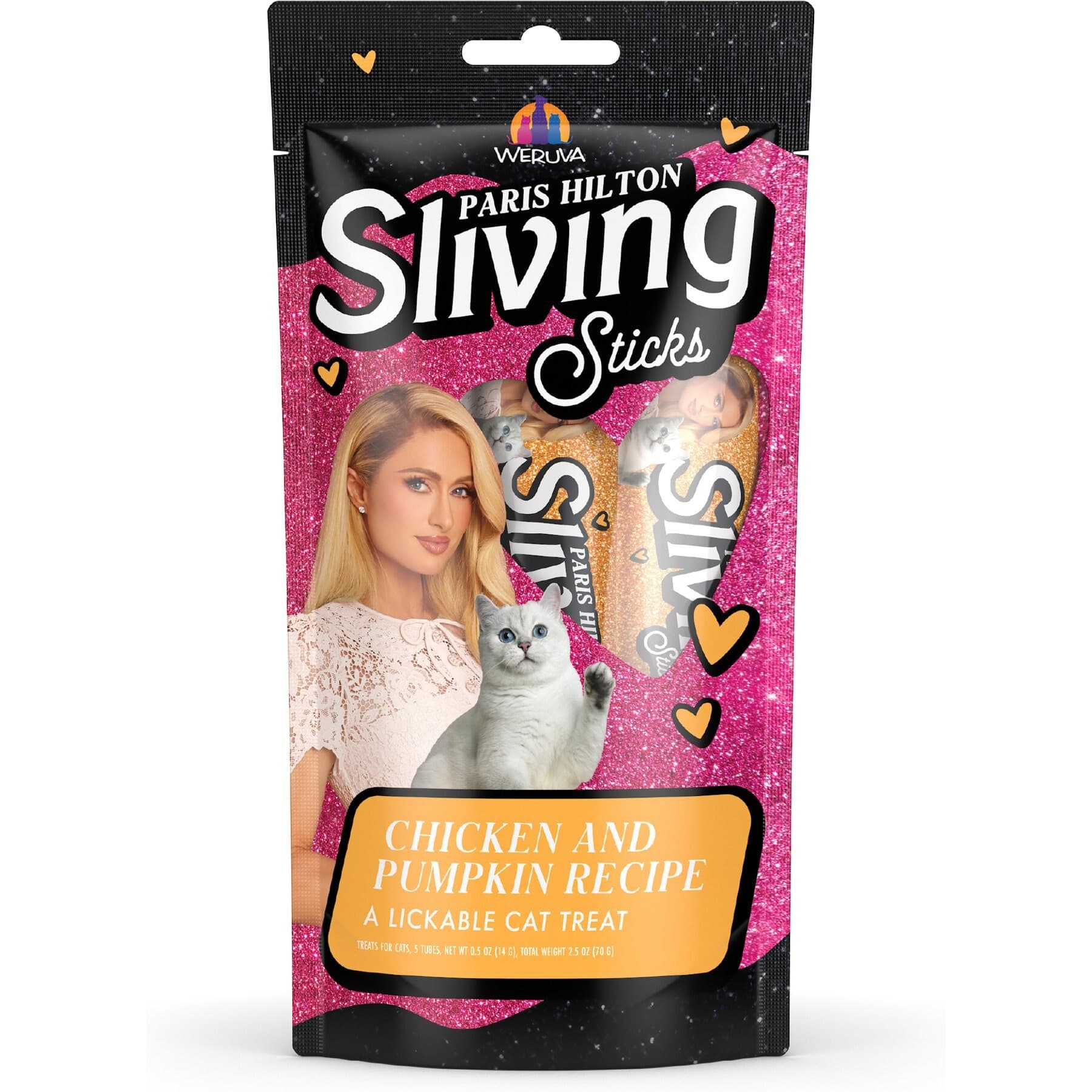 Pamper Like Paris Pamper Like Paris Sliving Sticks Chicken & Pumpkin Cat Lickable Treats, 0.5-oz sachet