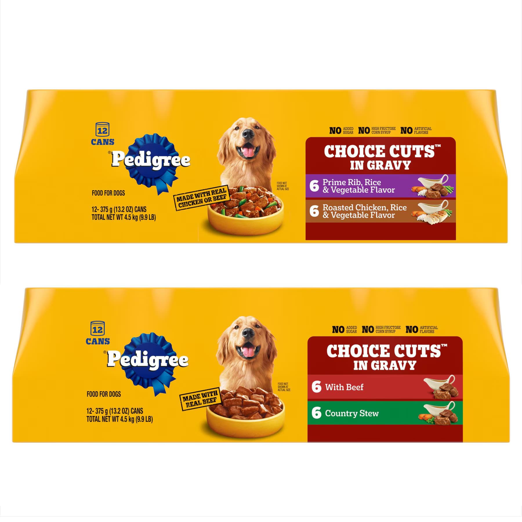 Pedigree Pedigree Choice Cuts In Gravy Beef & Country Stew Variety Pack + Prime Rib, Rice & Vegetable Flavor & Roasted Chicken Canned Wet Dog Food Variety Pack 13.2-oz