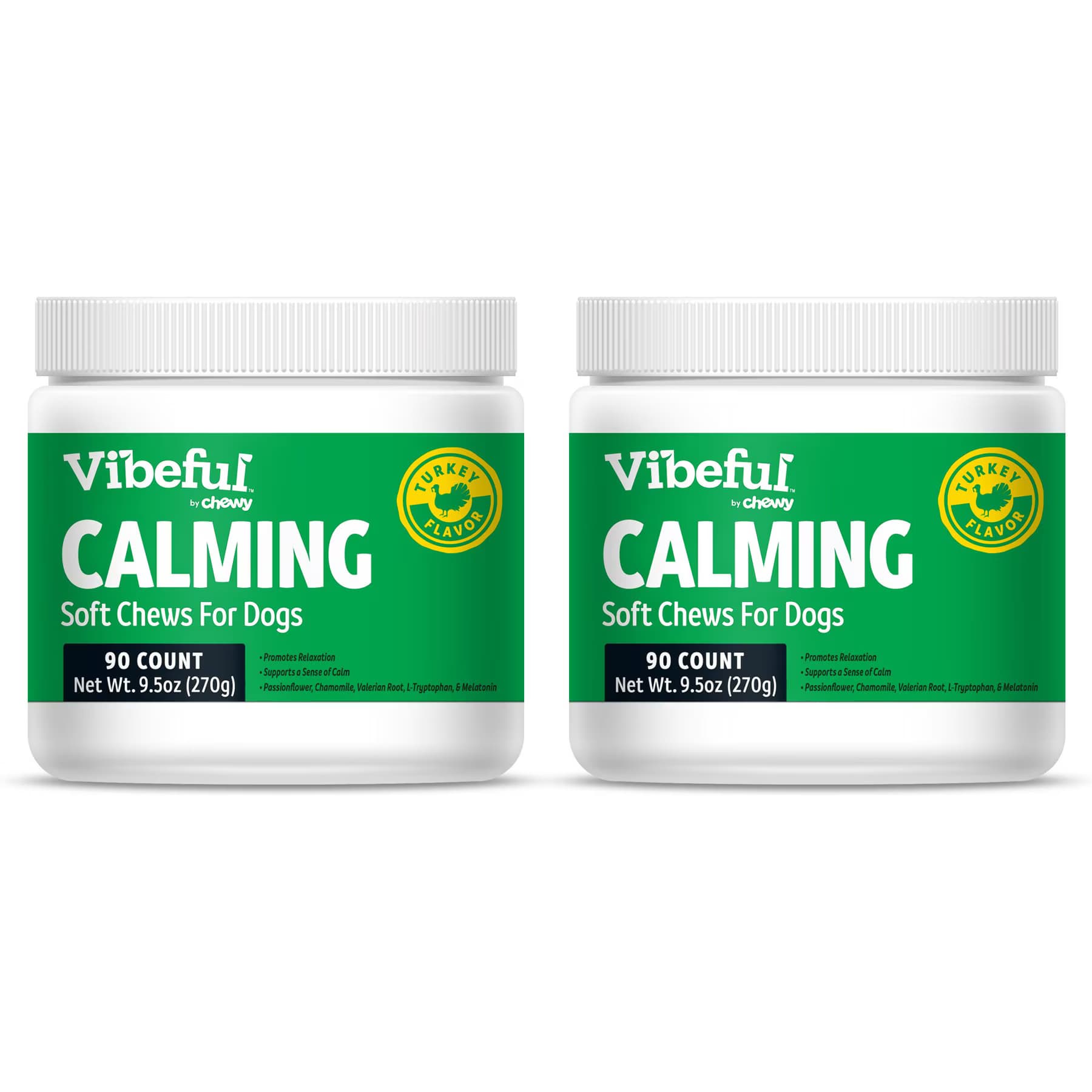Vibeful Vibeful Calming Melatonin Turkey Flavored Soft Chews Calming Supplement for Dogs