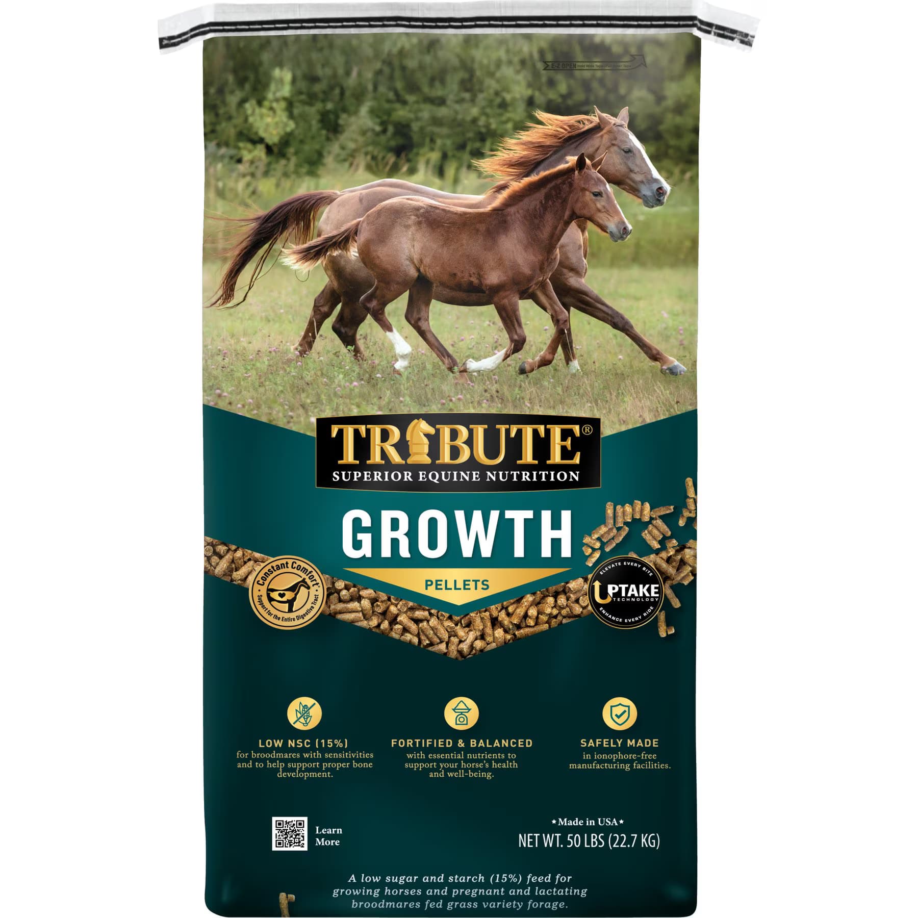 Tribute Equine Nutrition Tribute Equine Nutrition Growth Pellet Low-NSC, Molasses-Free Horse Feed