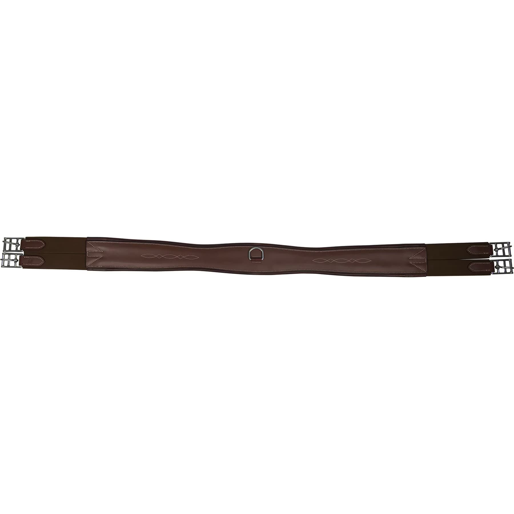 Huntley Equestrian Huntley Equestrian Sedgwick Leather Fancy Stitched Padded Leather Contour Shaped Girth, Havana, 50-in
