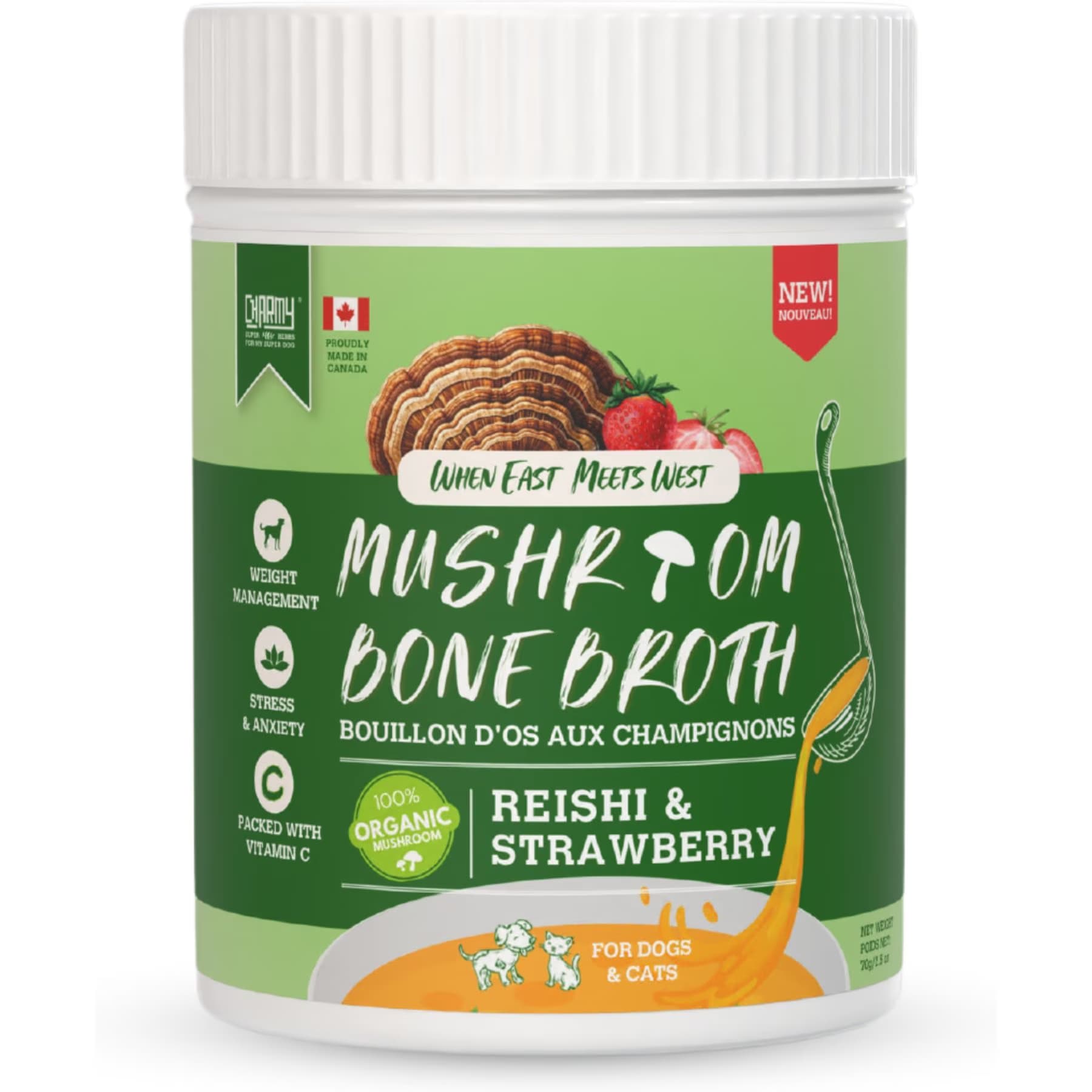 Charmy Charmy Reishi & Strawberry Organic Powder-Supplement Dog & Cat Food Topper