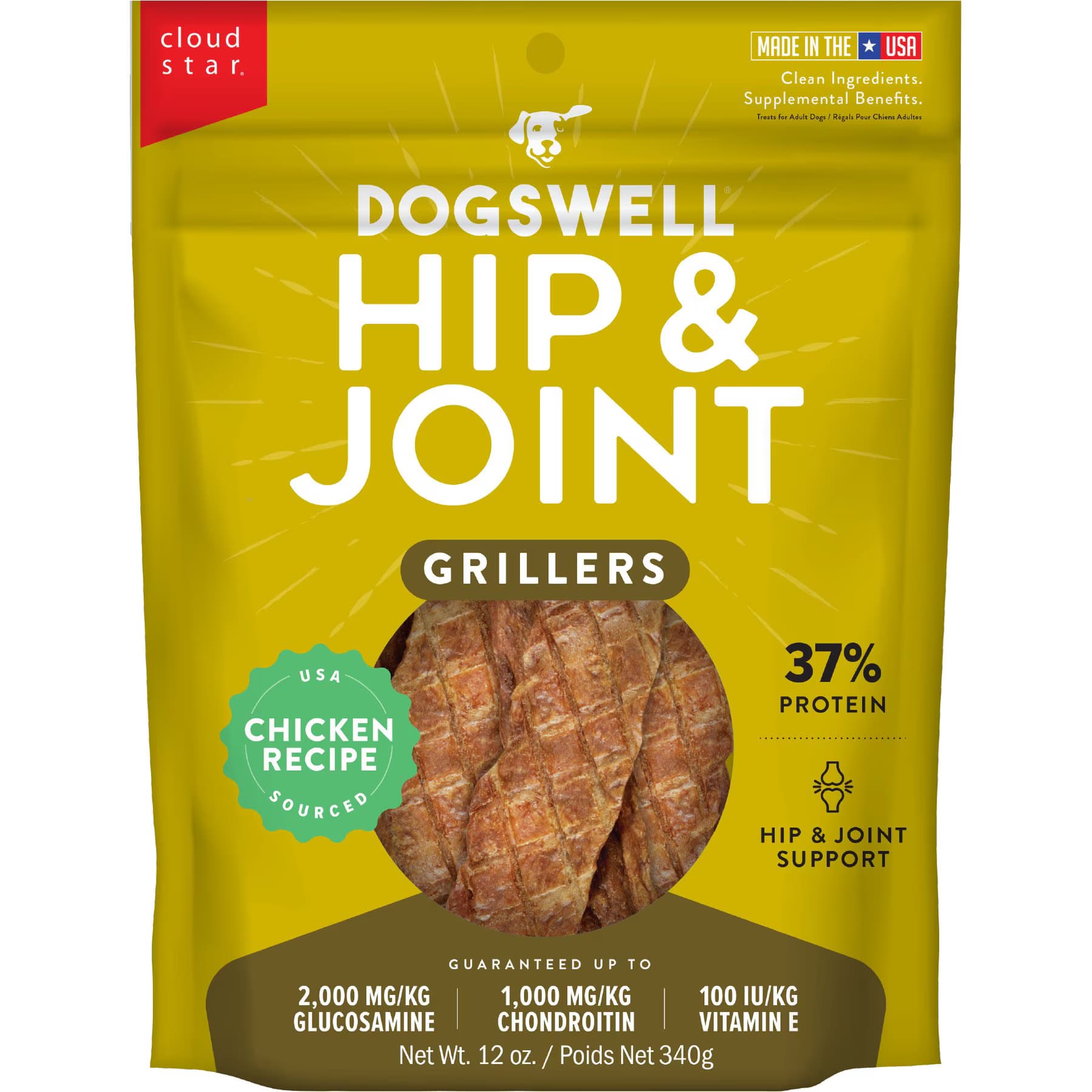 Dogswell Dogswell Hip & Joint Grillers Chicken Recipe Grain-Free Dog Treats