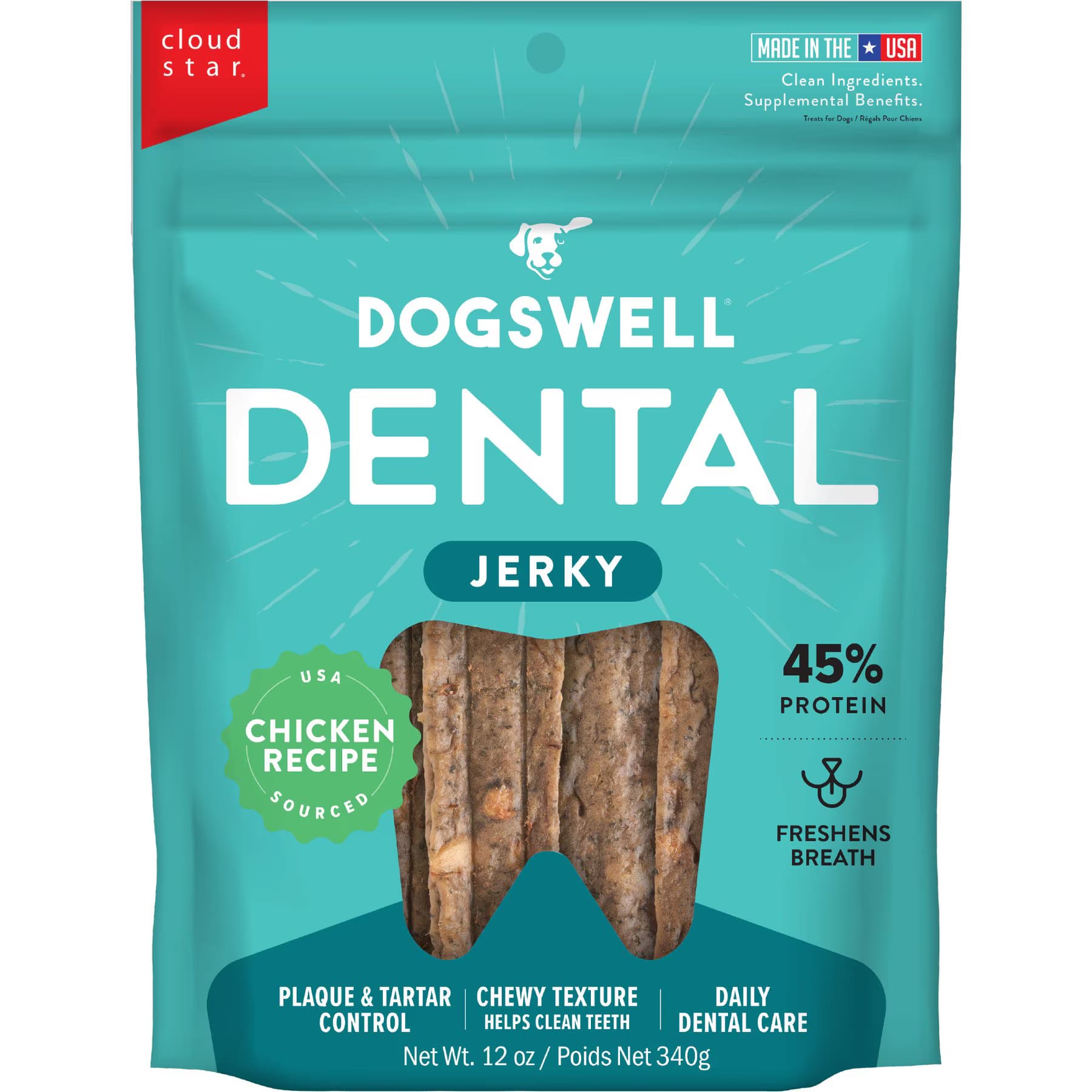 Dogswell Dogswell Dental Jerky Chicken Recipe Grain-Free Dog Treats
