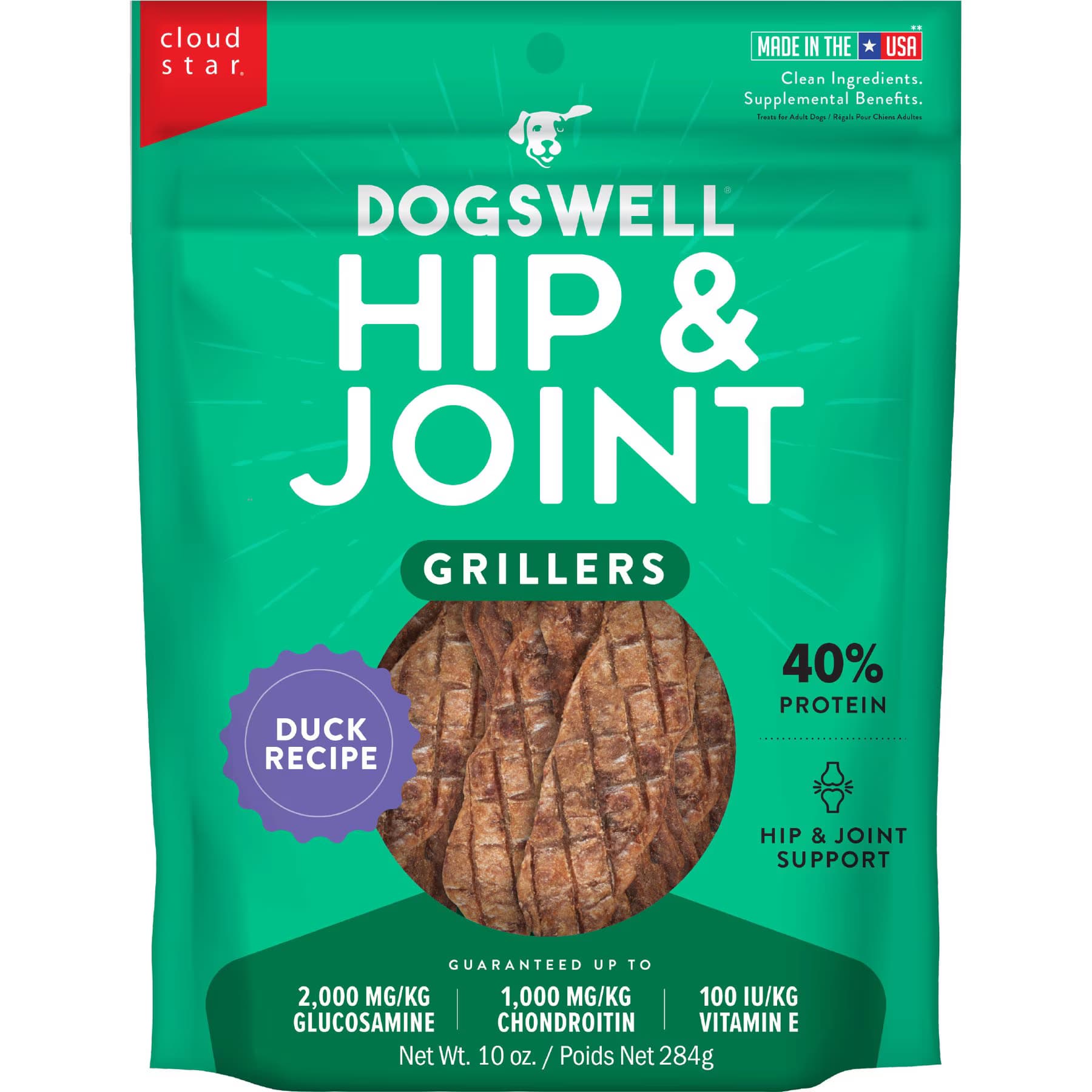 Dogswell Dogswell Hip & Joint Grillers Duck Recipe Grain-Free Dog Treats