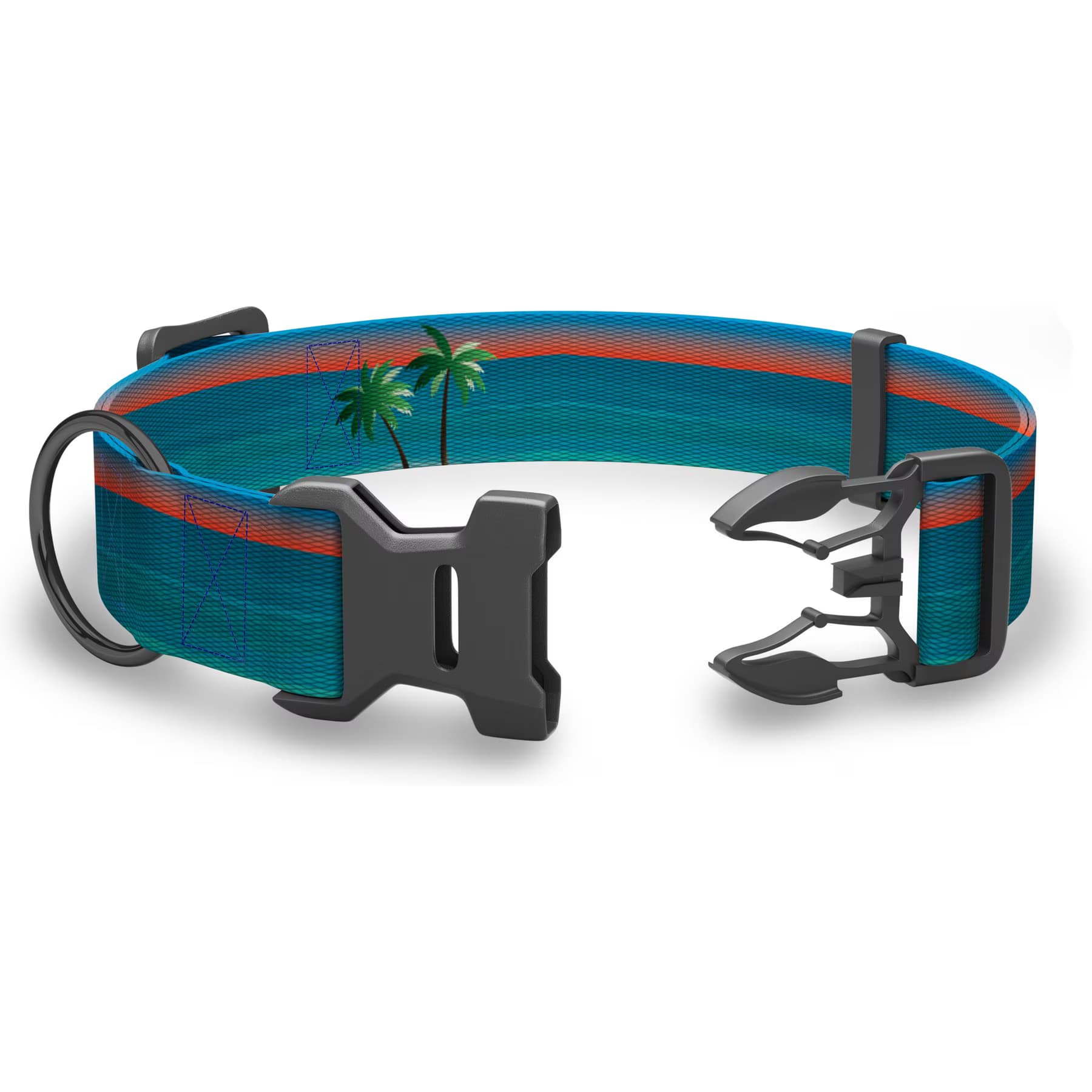 Wingo Outdoors Wingo Outdoors Coosa Dog Collar, Tropical Sunset, Large: 21 to 29-in neck, 1.5-in wide