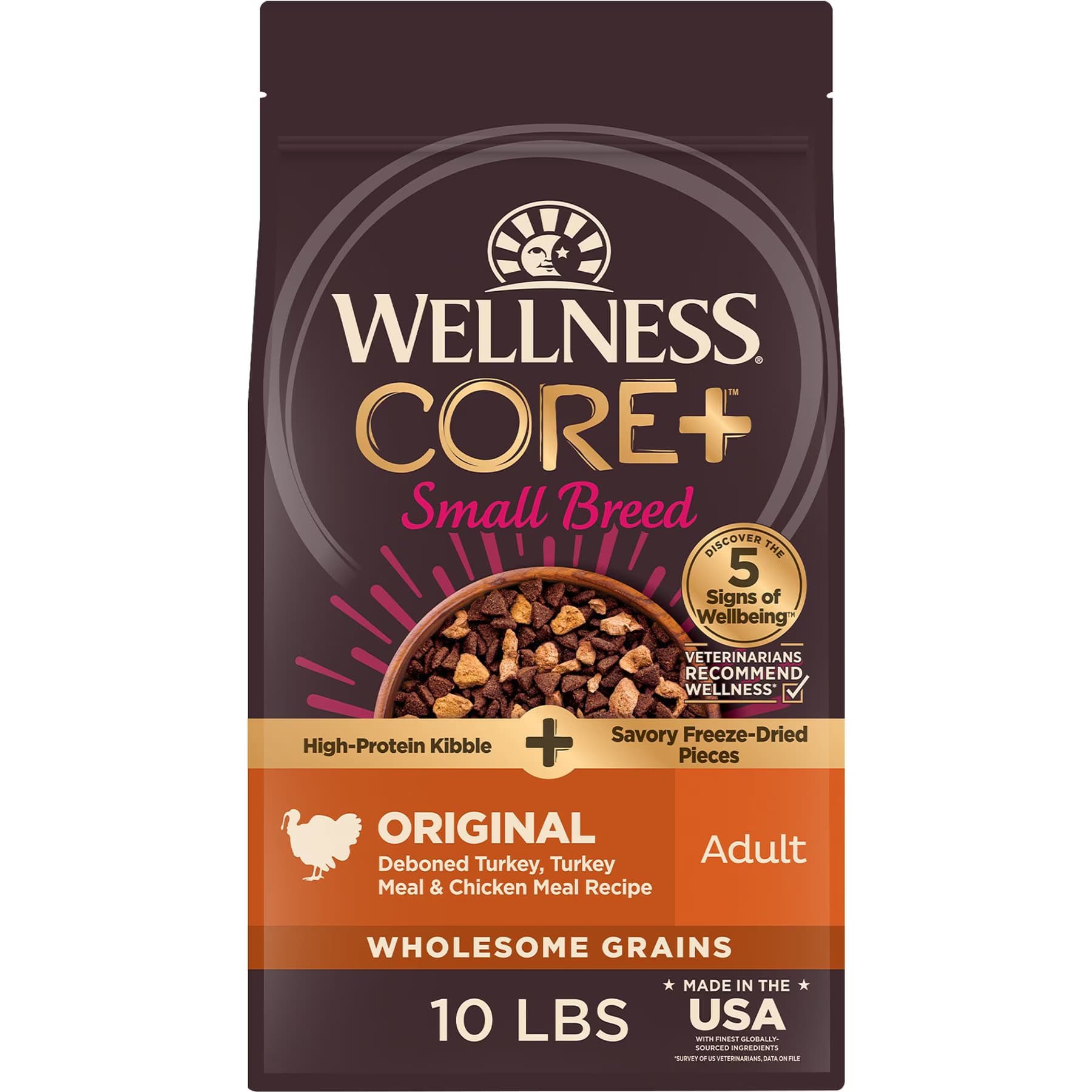 Wellness CORE+ Small Breed with Freeze-Dried Pieces Adult Wholesome Grains High-Protein Natural Turkey & Chicken Dry Dog Food — view 2