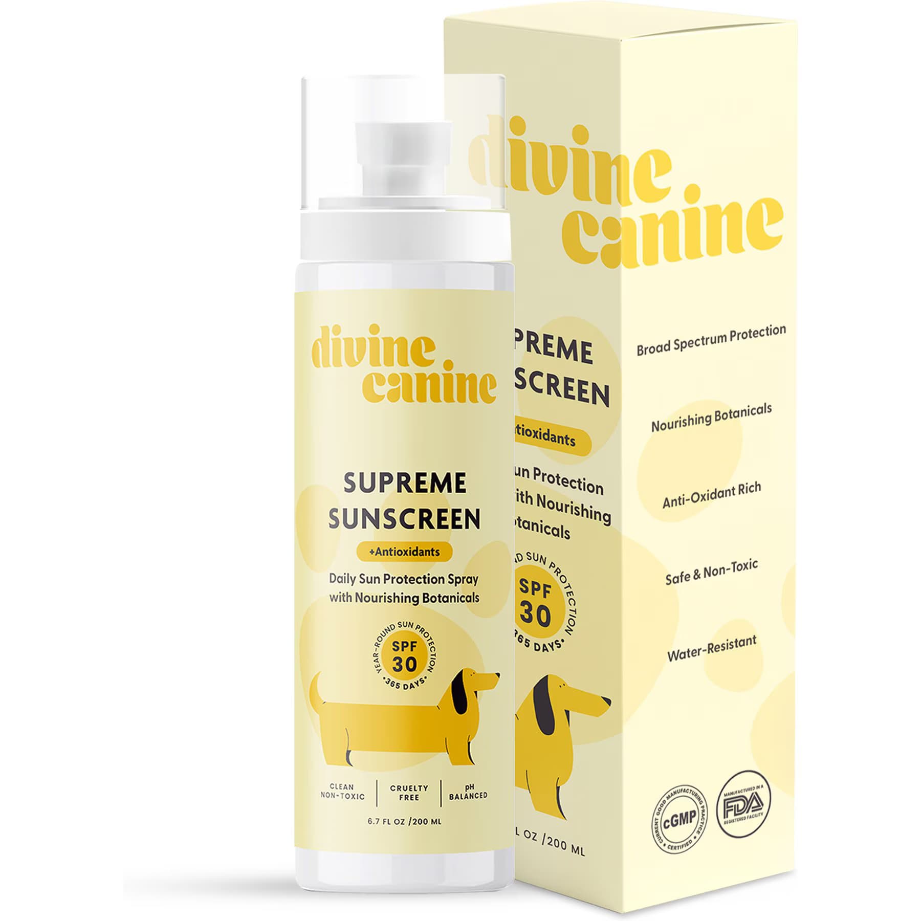 Divine Canine Divine Canine Daily Supreme + Antioxidants SPF 30 Dog Sunscreen, 6.7-fl oz spray