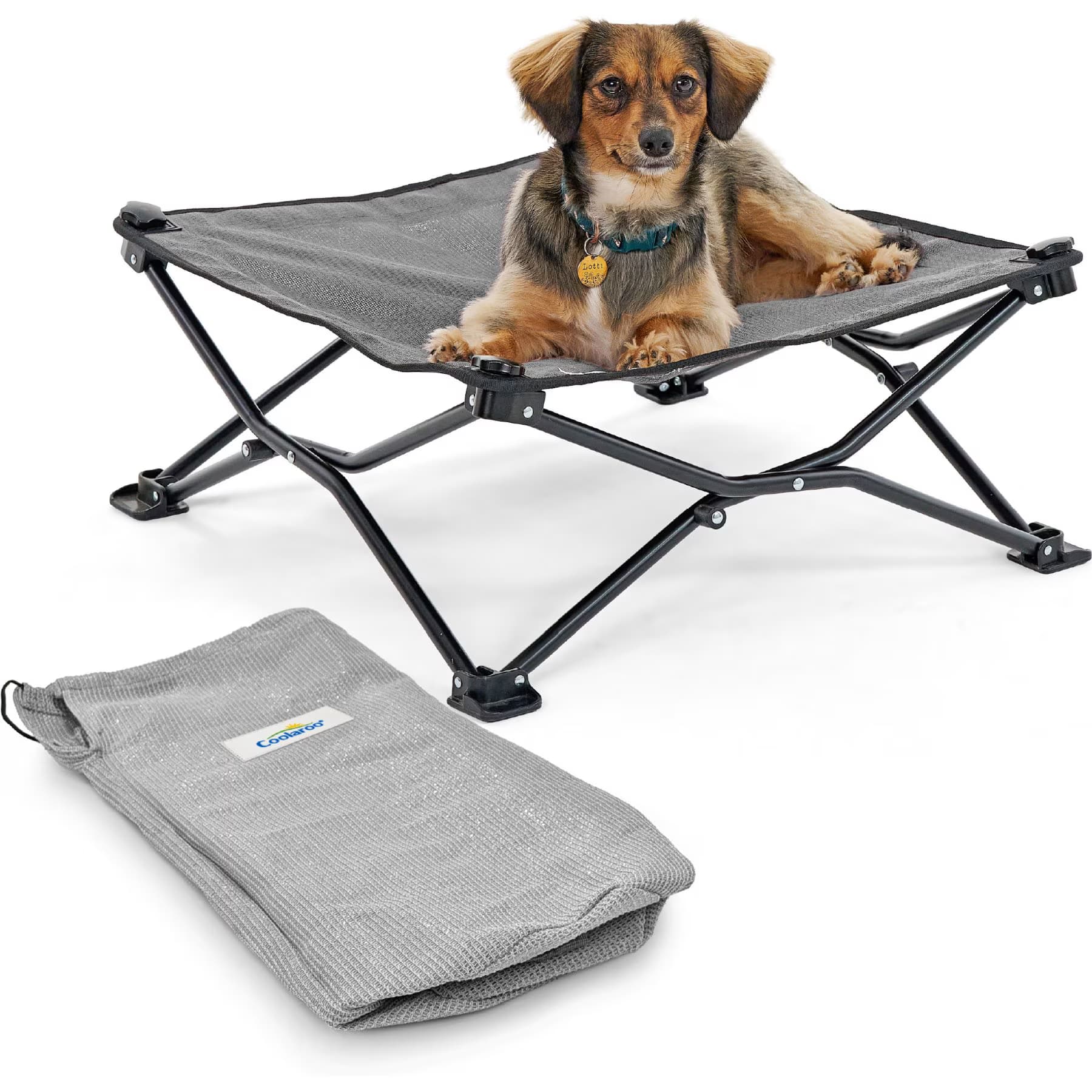 Coolaroo Coolaroo On The Go Cooling Elevated Dog Bed, Glacier Grey, Medium