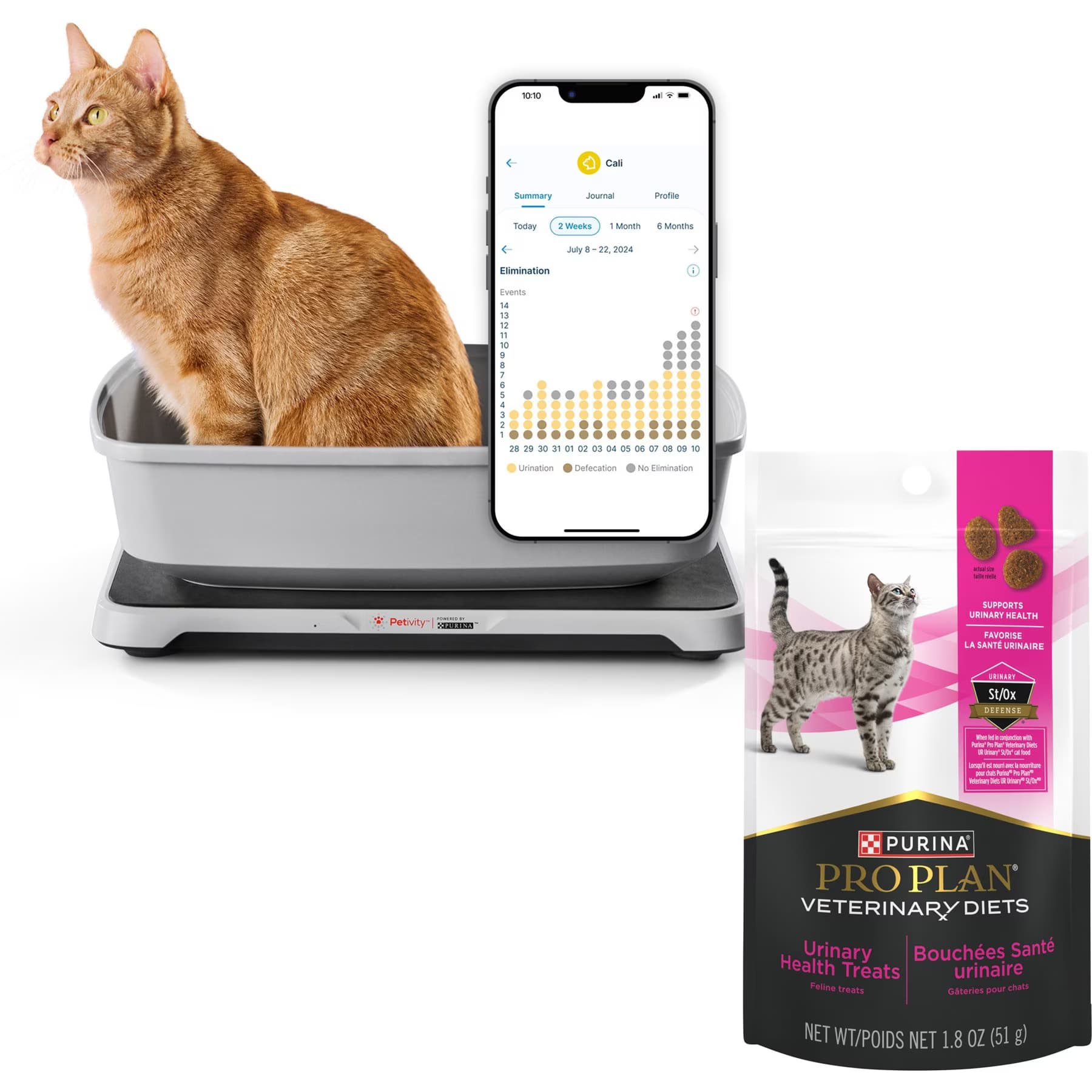 Purina Petivity||Purina Pro Plan Veterinary Diets Purina Petivity Smart Litterbox Monitor System + Pro Plan Veterinary Diets Urinary Health Crunchy Cat Treats