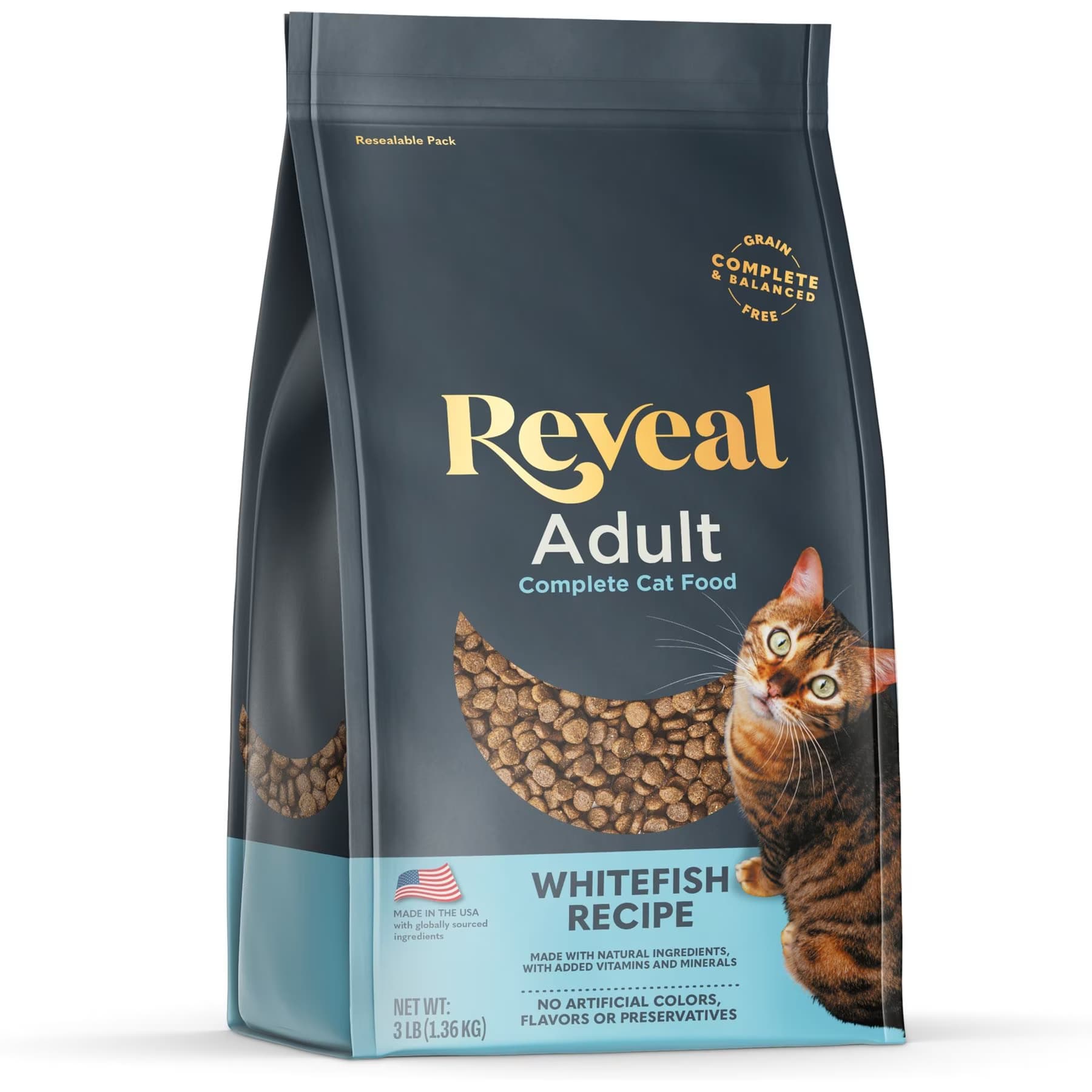 Reveal Reveal Natural Complete & Balanced Grain-Free Whitefish Recipe Dry Cat Food