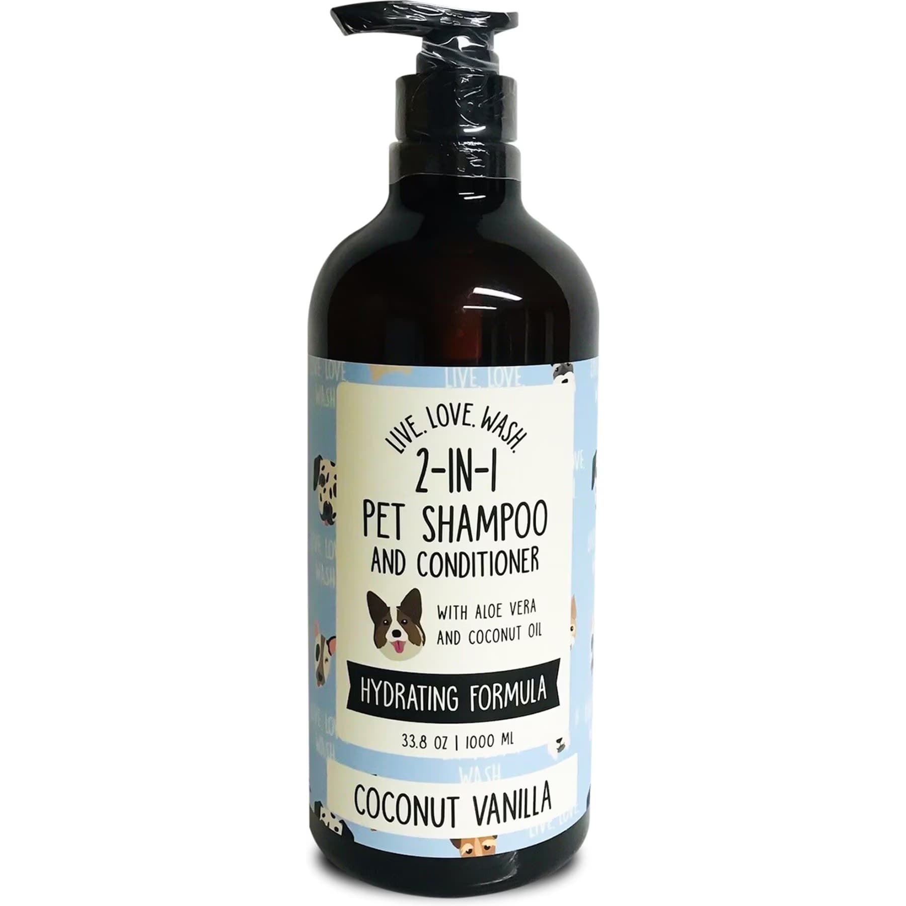 Precious Tails Precious Tails Live. Love. Wash. 2-in-1 Dog & Cat Shampoo & Conditioner, Coconut Vanilla Scented, 1000-mL bottle