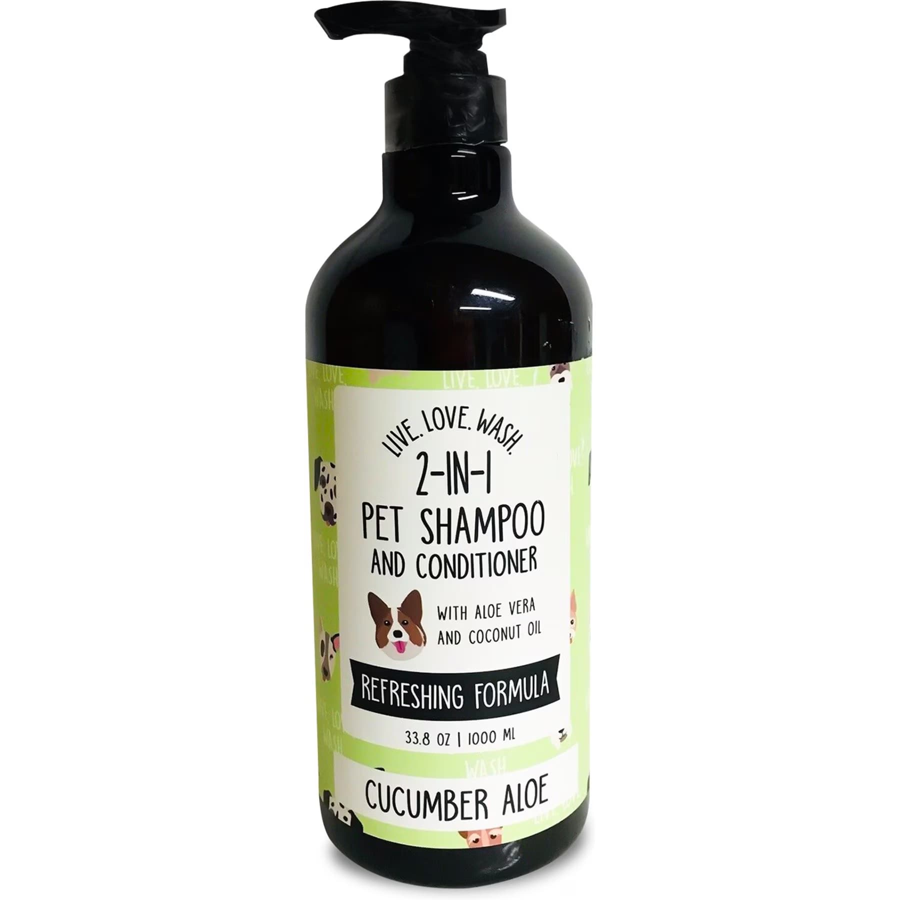 Precious Tails Precious Tails Live. Love. Wash. 2-in-1 Dog & Cat Shampoo & Conditioner, Cucumber Aloe Scented, 1000-mL bottle