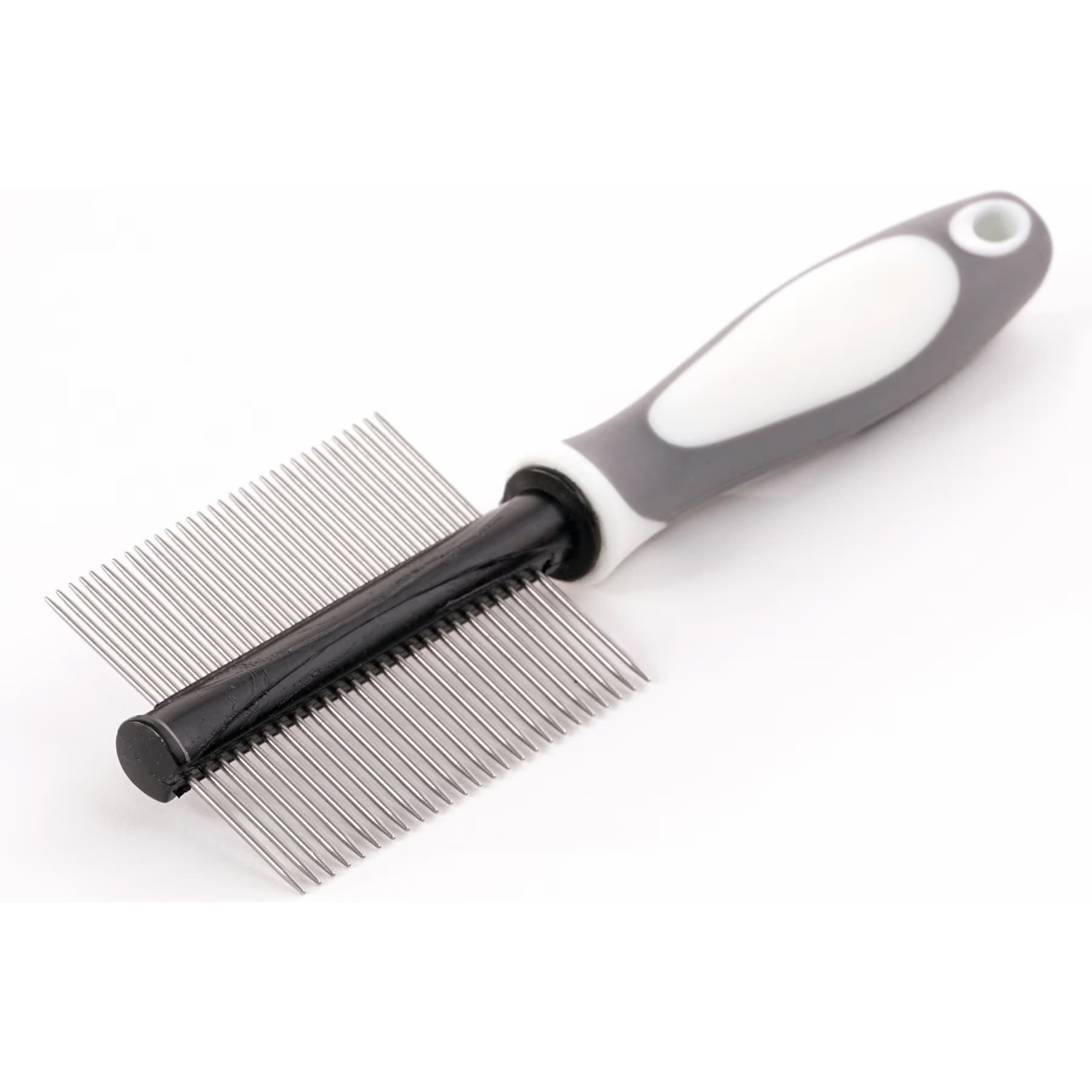 Precious Tails Precious Tails Double Sided Metal Pin Dog & Cat Comb, Gray White
