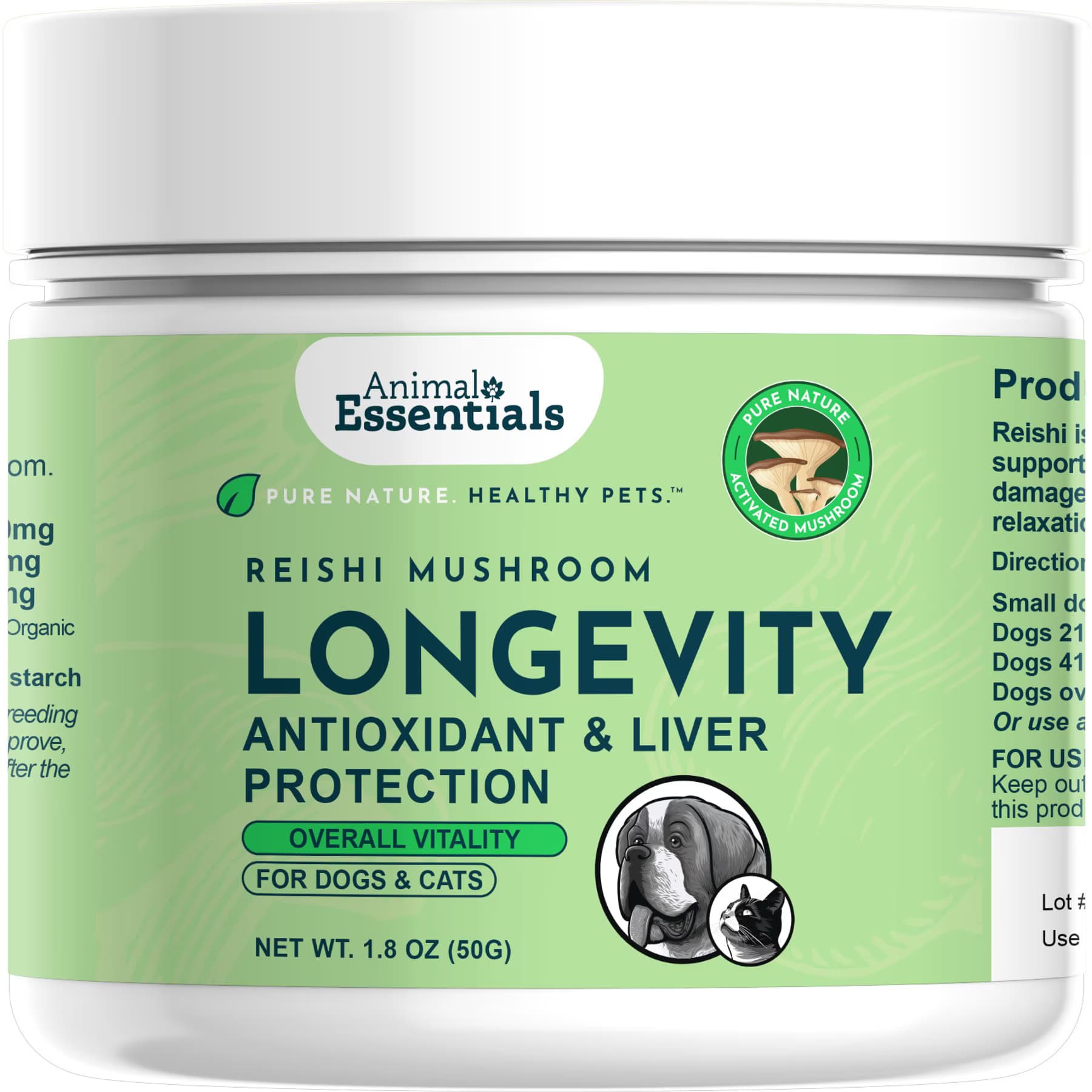 Animal Essentials Animal Essentials Longevity Reishi Mushroom Cat & Dog Vitamin Supplement
