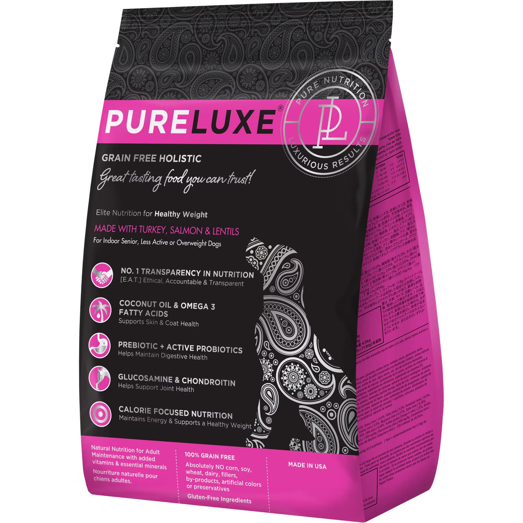 Pureluxe Elite Nutrition Pureluxe Elite Nutrition Healthy Weight Grain-Free Turkey, Salmon & Lentils Turkey, Salmon & Lentils Grain Free Dry Dog Food