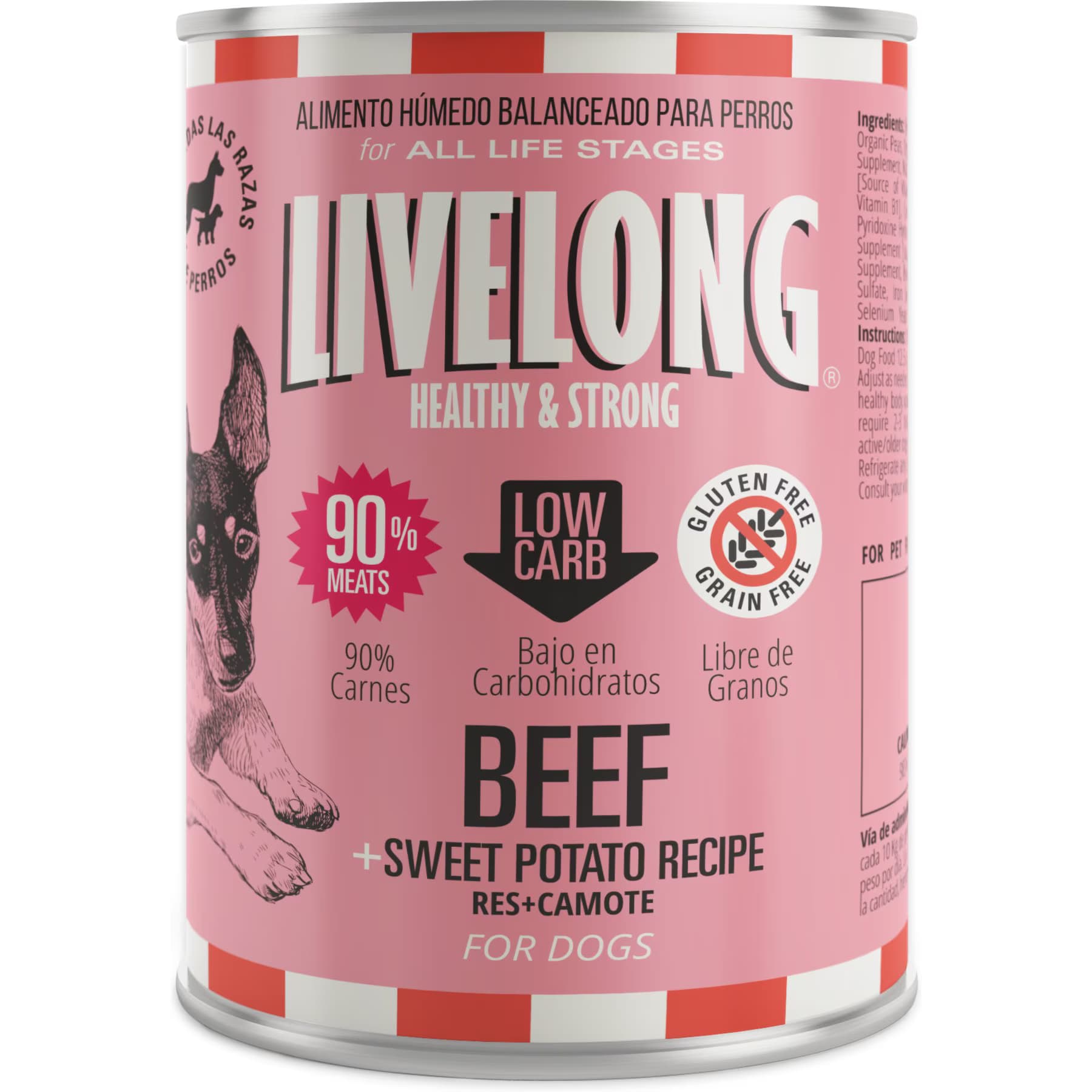 Livelong Healthy & Strong Livelong Healthy & Strong Adut High-Protein Beef & Sweet Potato Recipe Pate Wet Dog Food