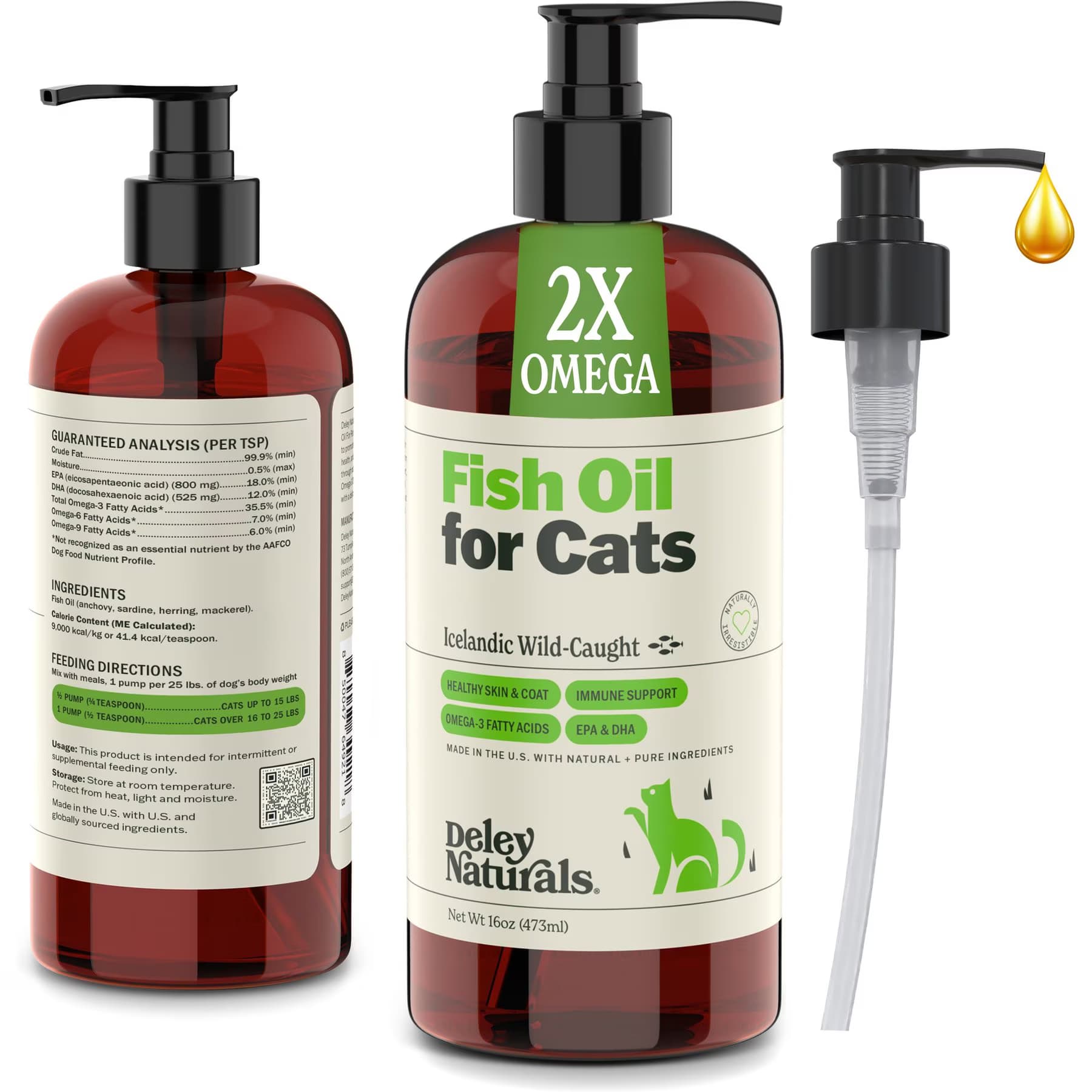 Deley Naturals Deley Naturals Fish Oil Cat Supplement, 16-fl oz bottle
