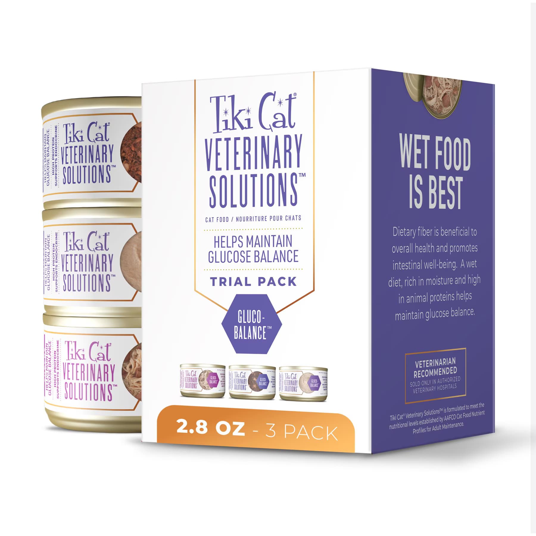 Tiki Cat Veterinary Solutions Tiki Cat Veterinary Solutions Gluco-Balance Trial Variety Pack Grain-Free Trial Pack Wet Cat Food