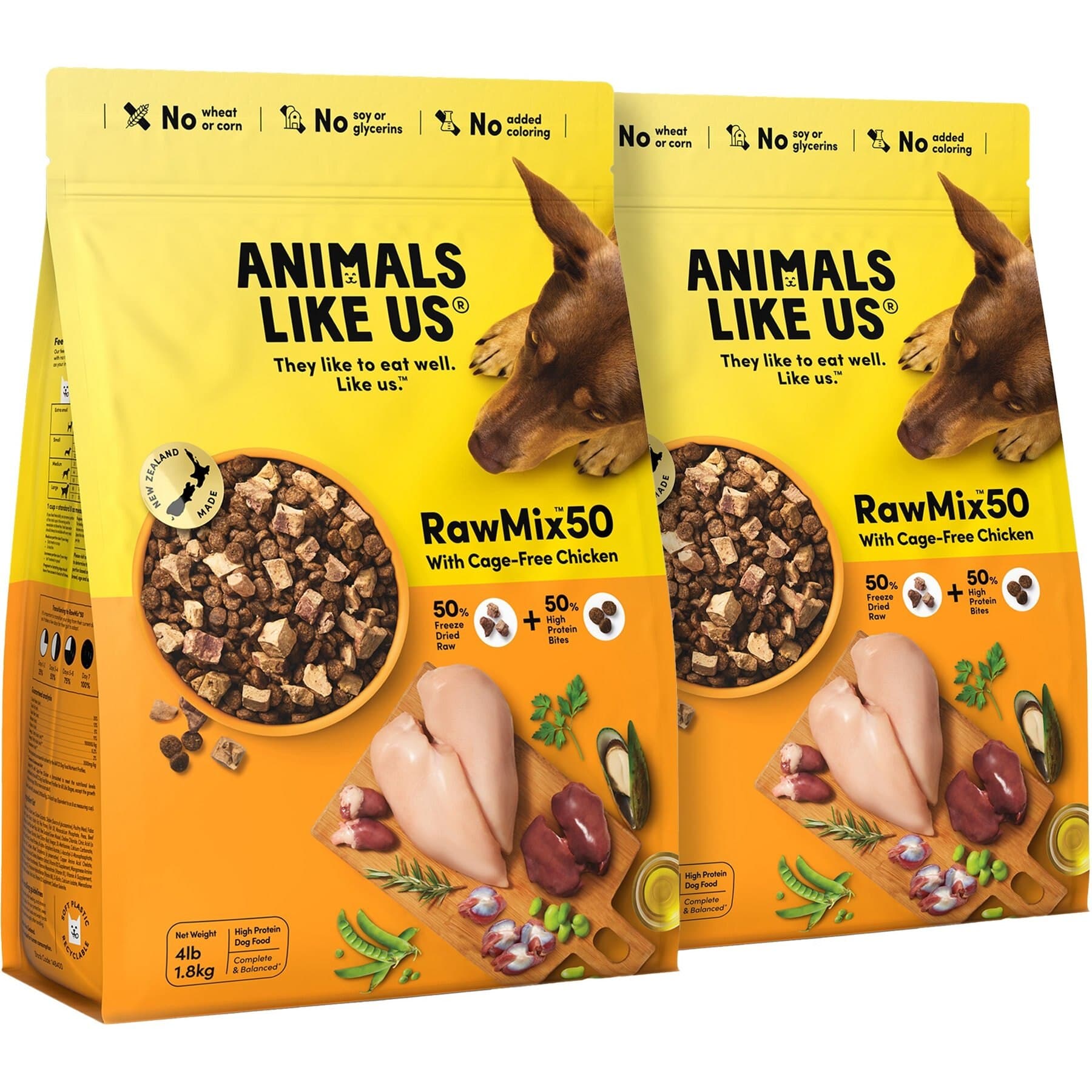 Animals Like Us RawMix50 with Cage-Free Chicken Grain-Free Freeze-Dried Dog Food, 8-lb bundle — view 3