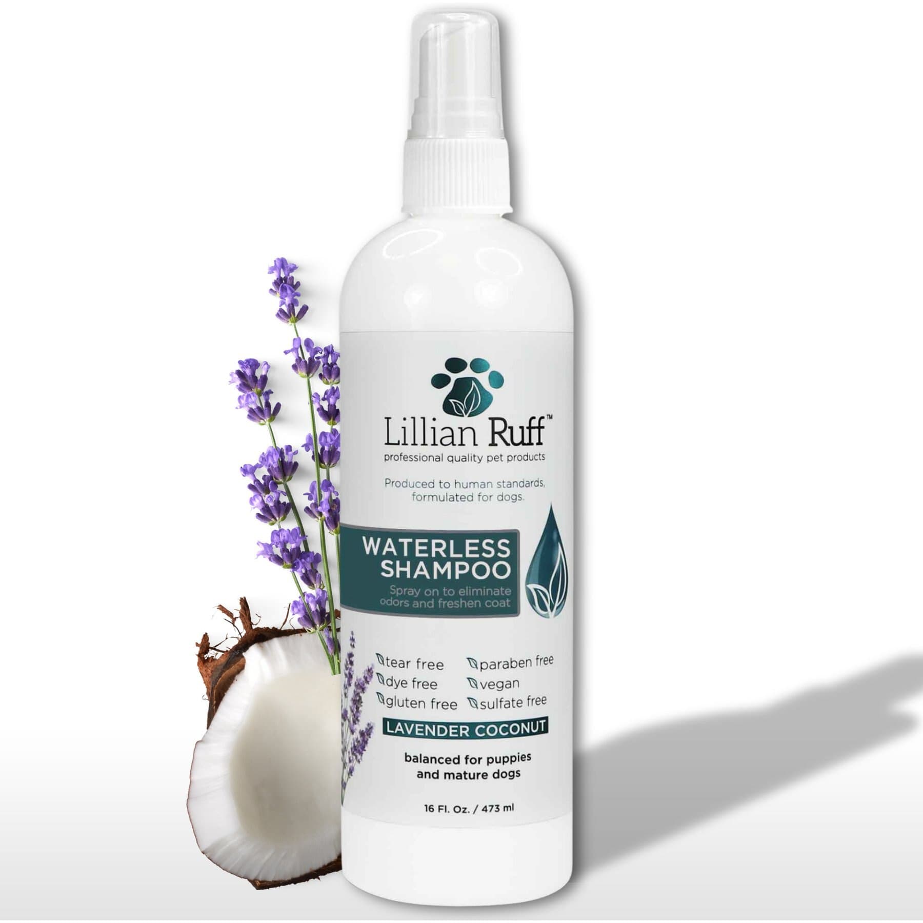 Lillian Ruff Lillian Ruff Waterless Dog Shampoo, Lavender Coconut Scented, 128-fl oz bottle