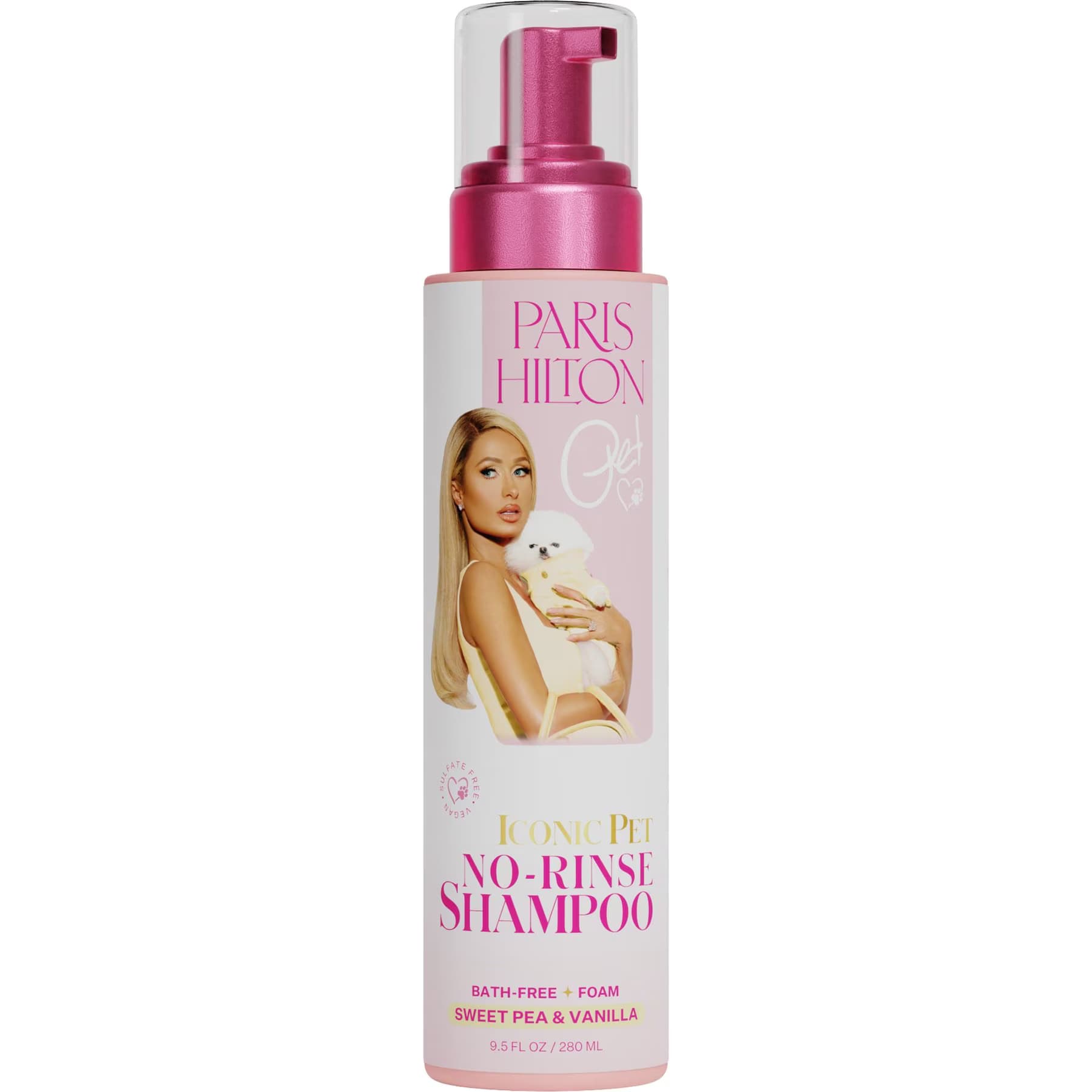 Paris Hilton Pet Paris Hilton Pet Iconic Sweet Pea & Vanilla No-Rinse Dog Shampoo, 9.5-fl oz bottle