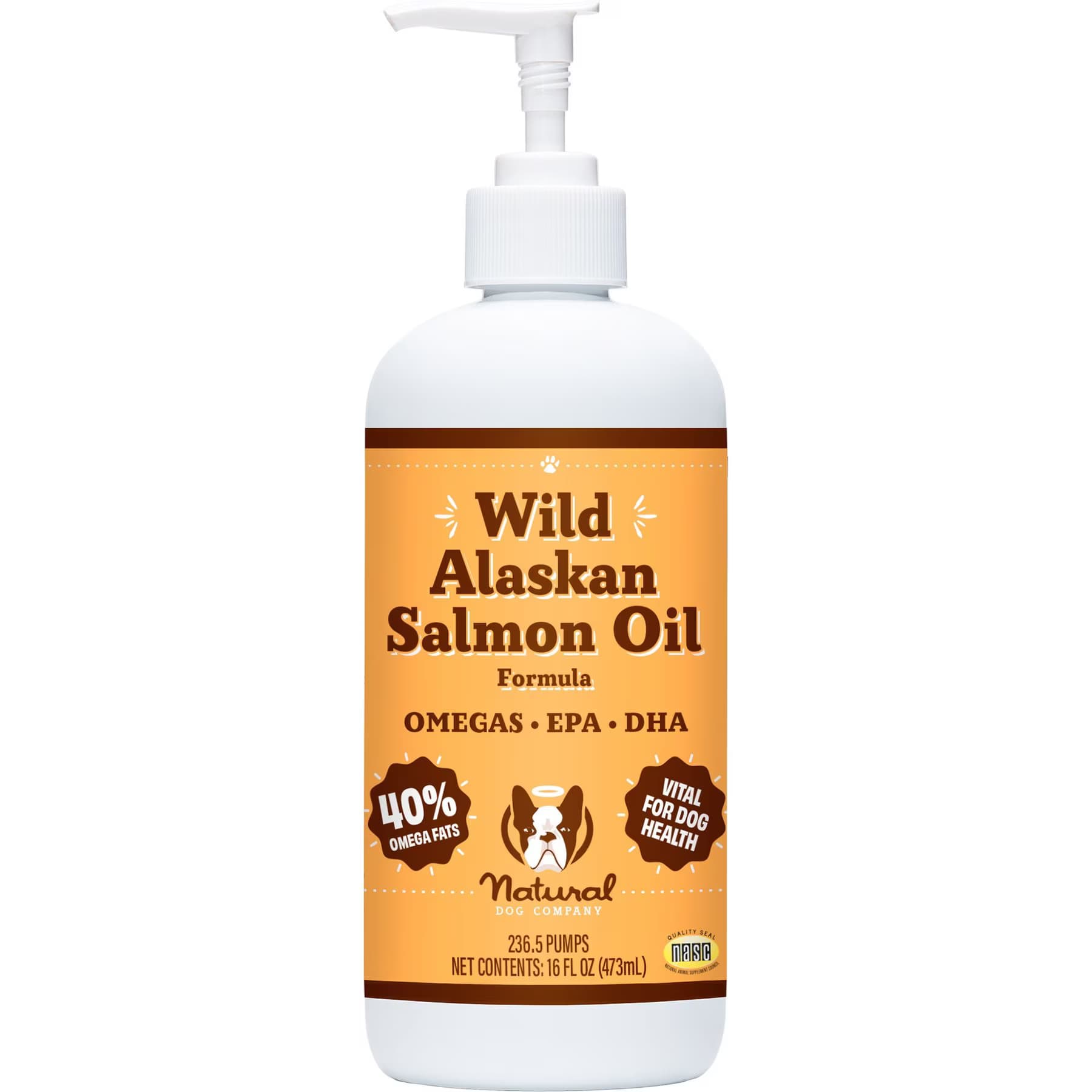 Natural Dog Company Wild Alaskan Salmon Oil Formula Liquid Supplement for Dogs, 32-fl oz bottle — view 2