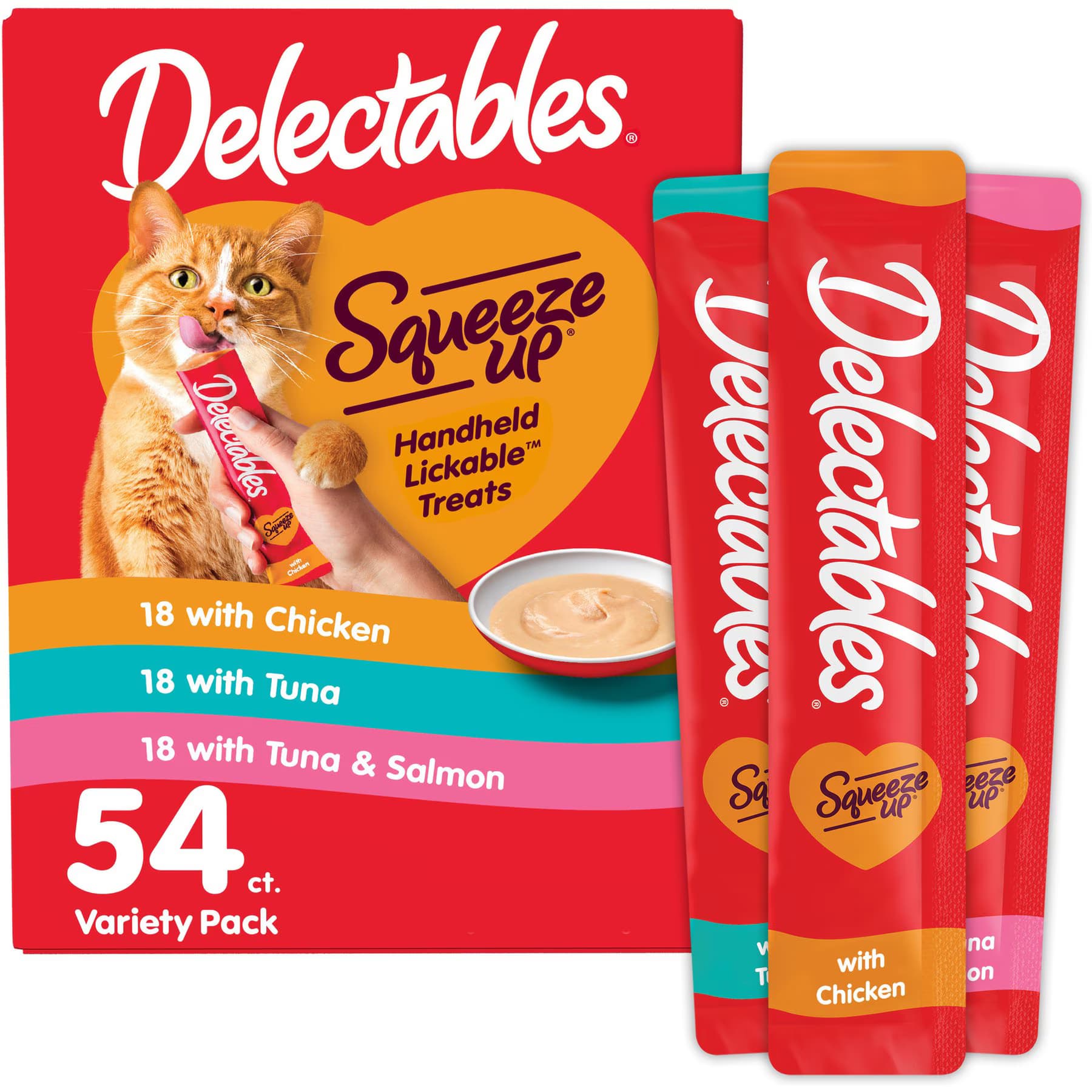 Delectables Delectables Squeeze Up Chicken, Tuna, Tuna & Salmon Variety Pack Grain-Free Lickable Cat Treats