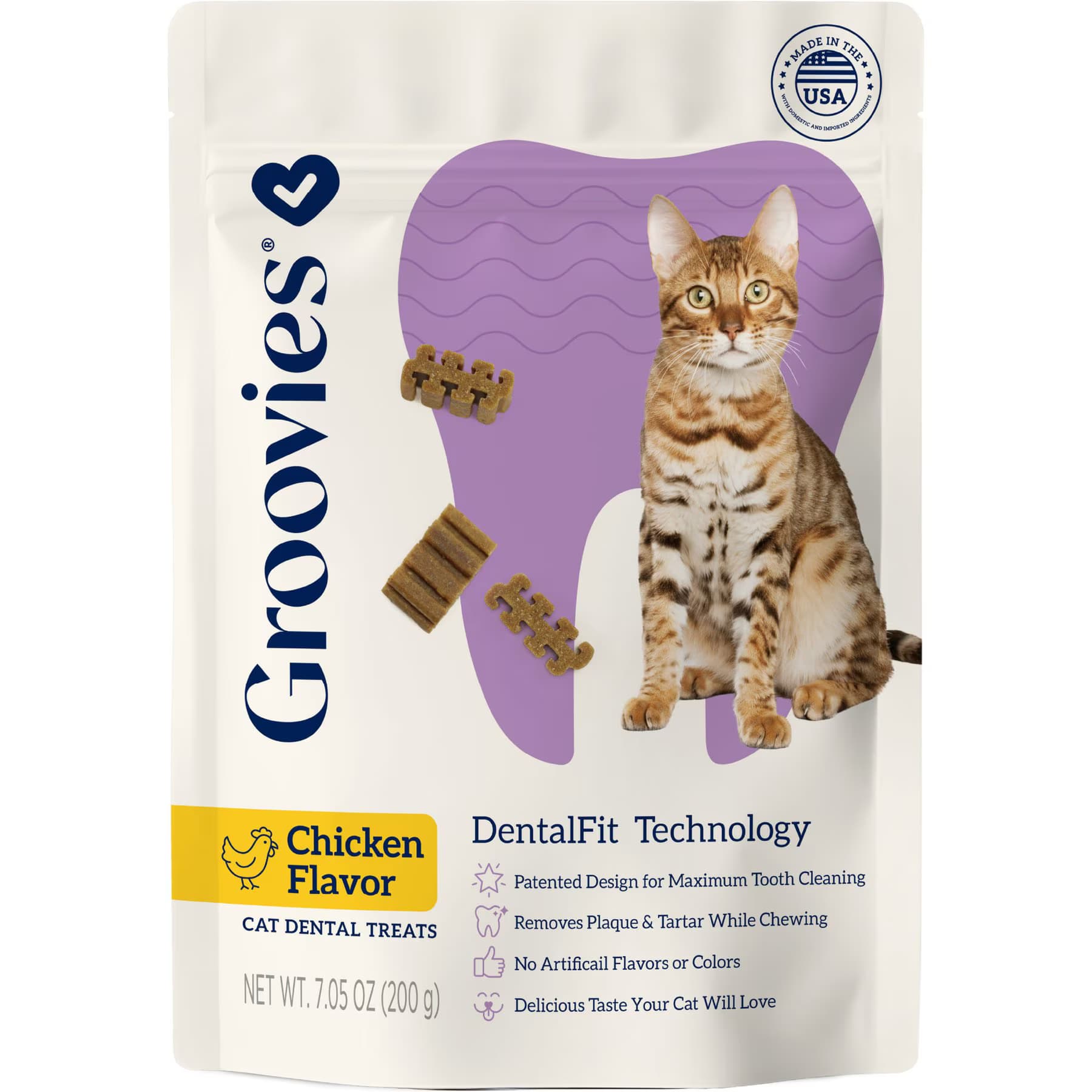 Groovies Groovies Chicken Flavor Dental Cat Chews