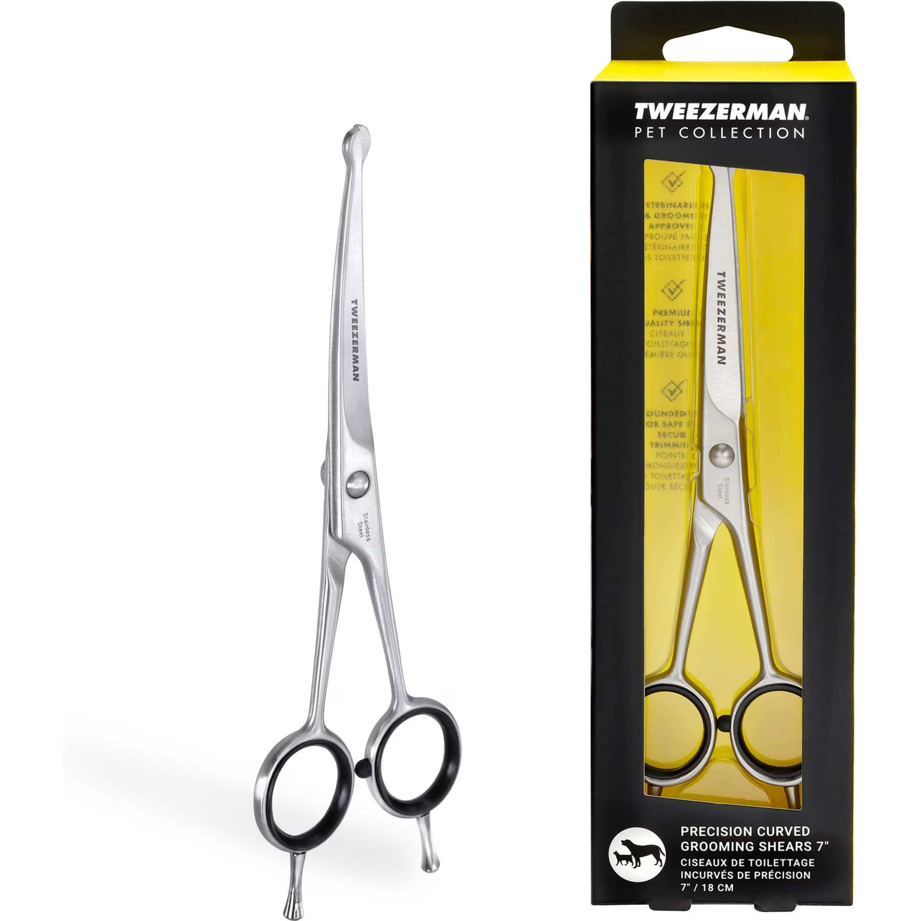 Tweezerman Stainless Steel Curved Dog & Cat Grooming Shears, 9-in — view 2