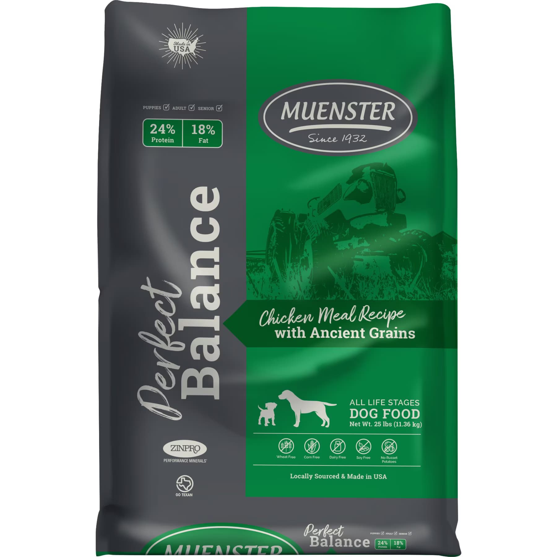 Muenster Muenster Perfect Balance Chicken Meal Recipe with Ancient Grains Dry Dog Food