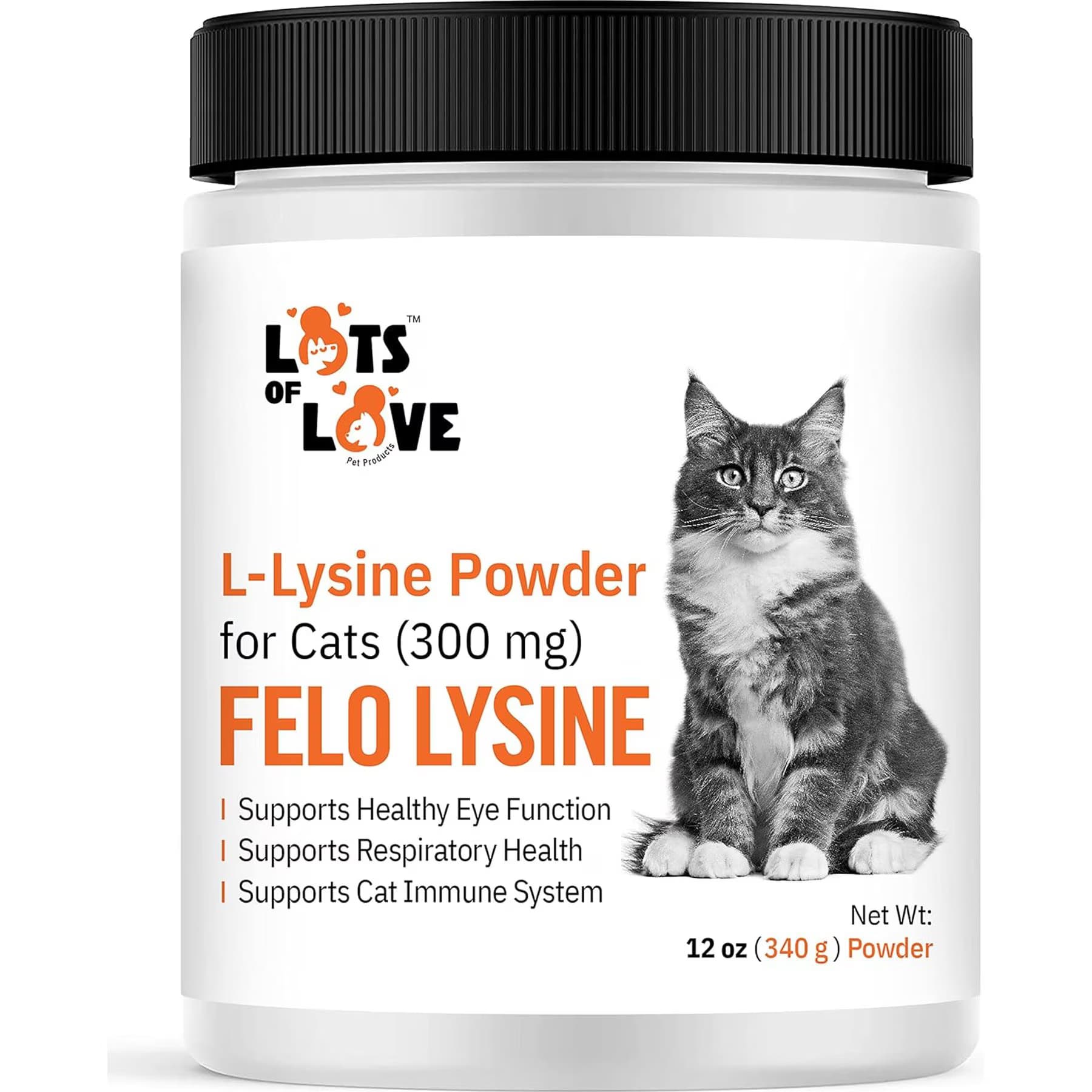 Lots of Love Pet Products Felo Lysine Respiratory Powder Supplement for Cats, 2.2-lb jar — view 2
