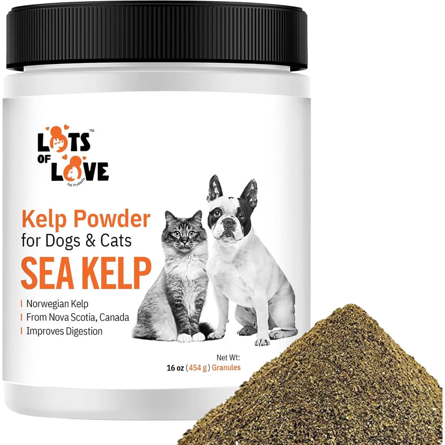 Lots of Love Pet Products Lots of Love Pet Products Sea Kelp Hormone Powder Supplement for Dogs, 16-oz jar