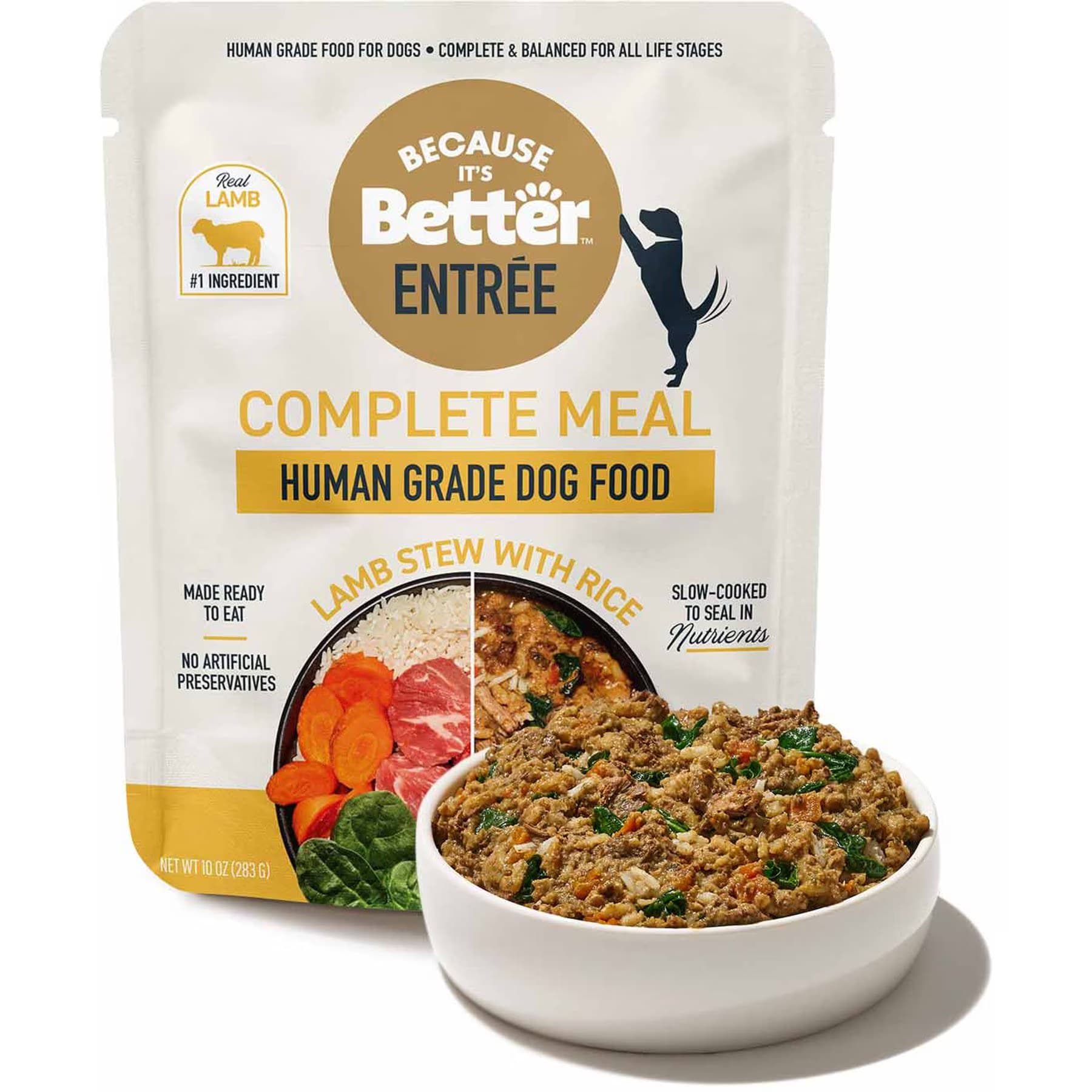 Because It's Better Because It’s Better Entree Complete Meal Lamb Stew with Rice Wet Dog Food