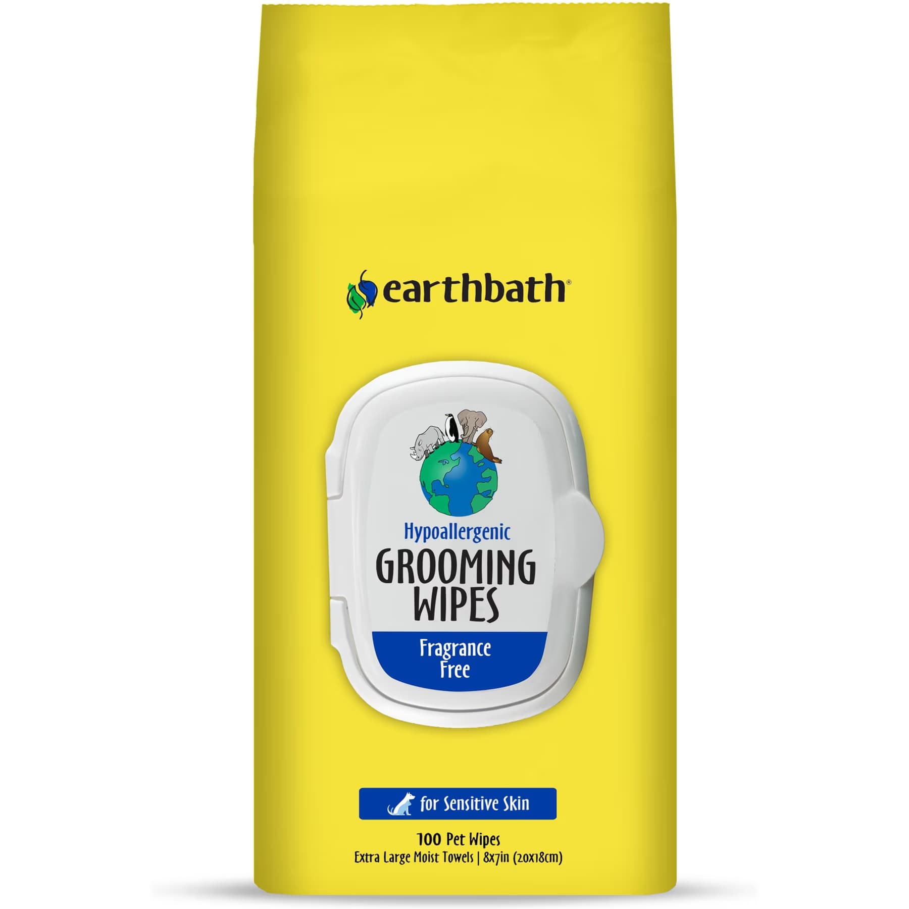 Earthbath Earthbath Hypo-Allergenic Fragrance Free Cat & Dog Grooming Wipes