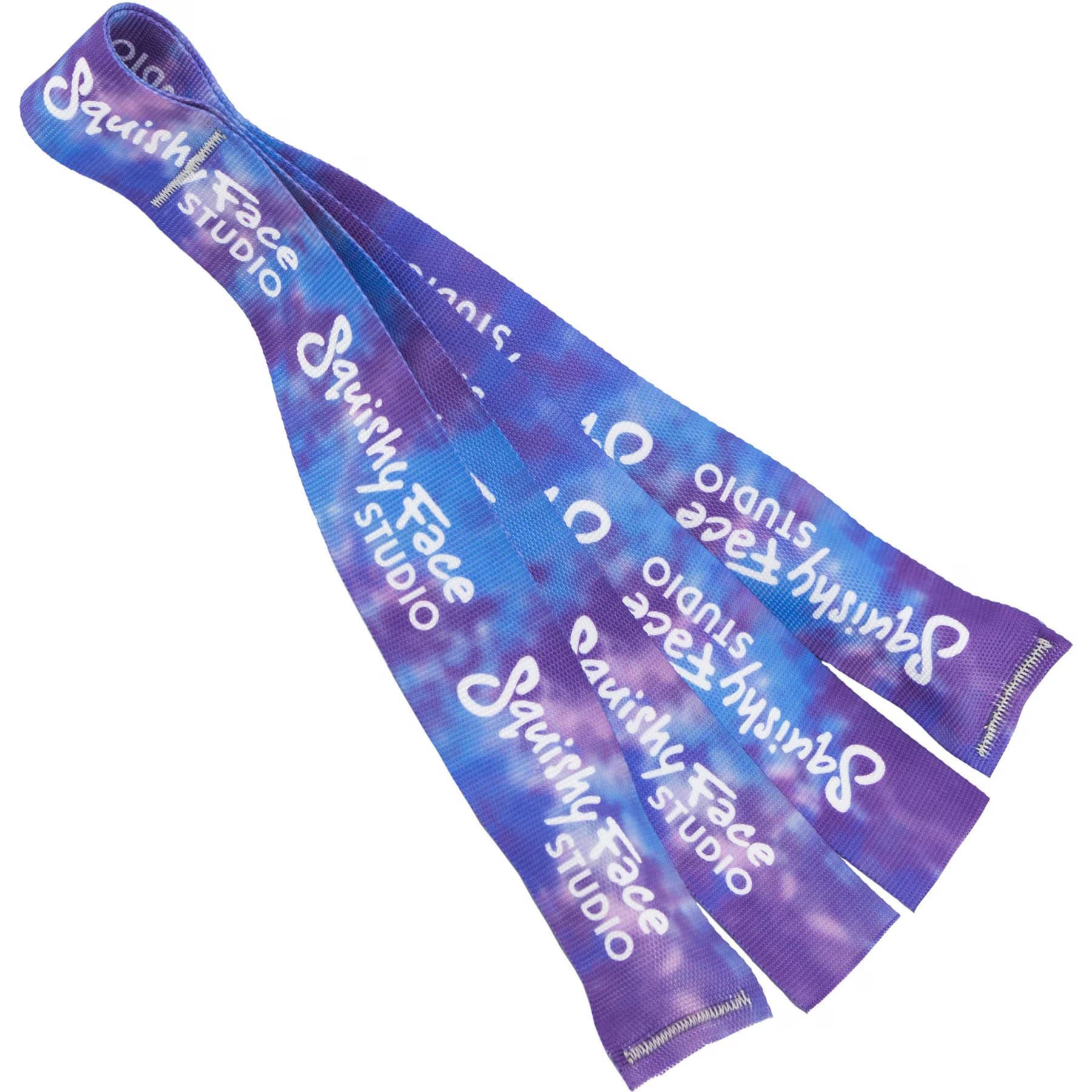 Squishy Face Studio Squishy Face Studio Flirt Pole Lure Replacement Dog Toy with Squeakers, Purple & Blue Tie Dye