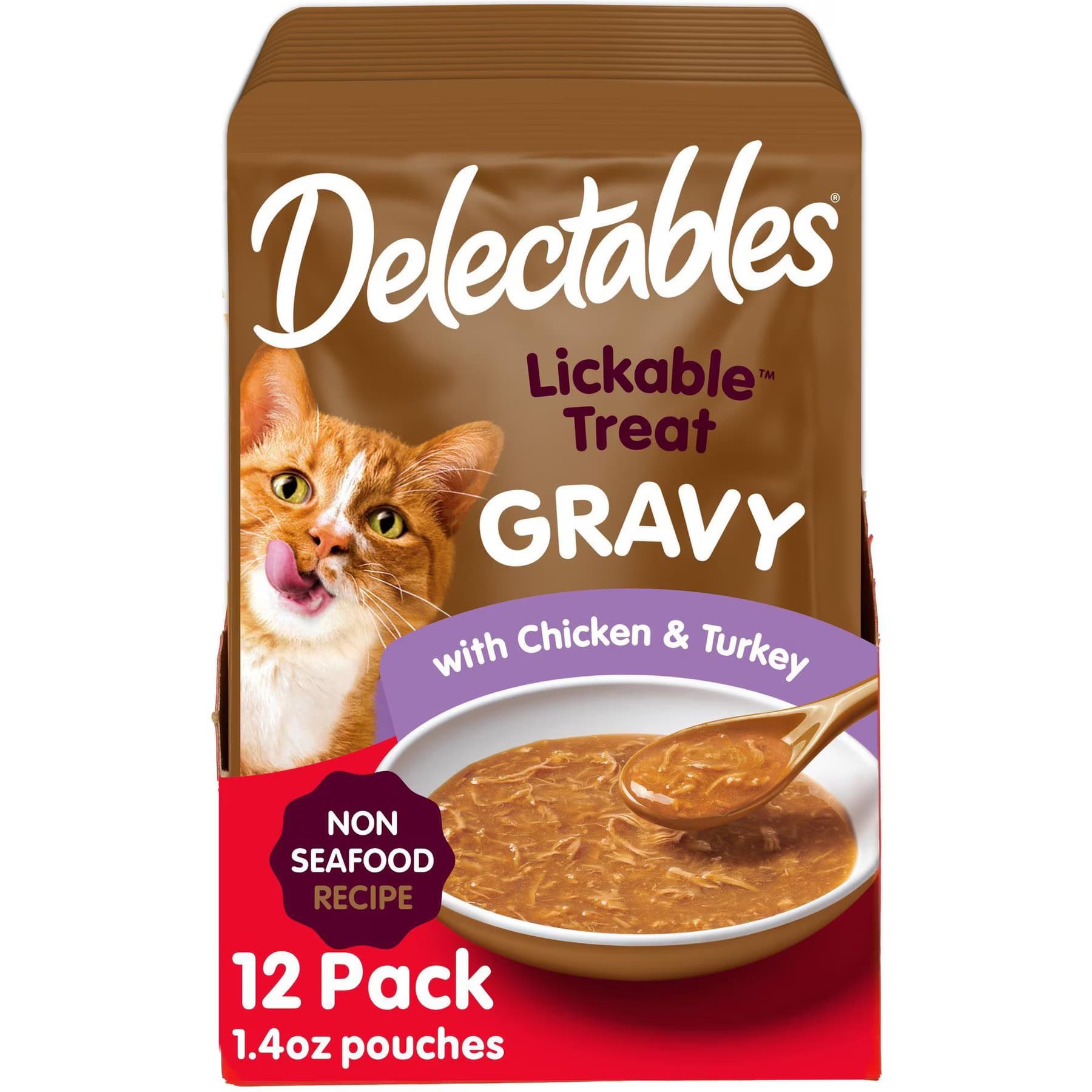 Delectables Delectables Lickable Treat Gravy Non Seafood Chicken & Turkey Lickable Cat Treats
