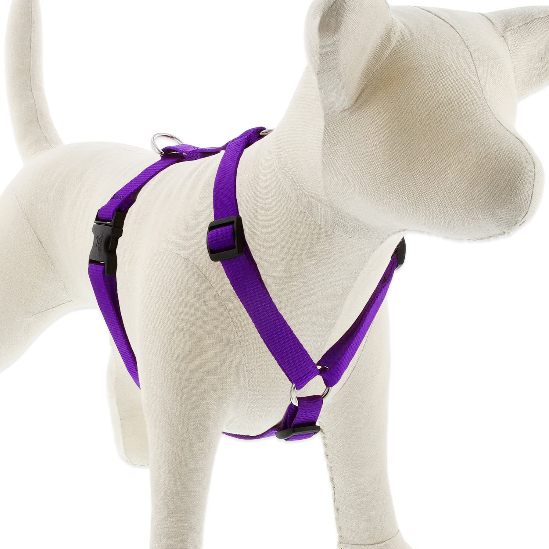 LupinePet LupinePet Basic Solid Adjustable Dog Harness, Purple, Medium: 14 to 24-in chest, 3/4-in wide