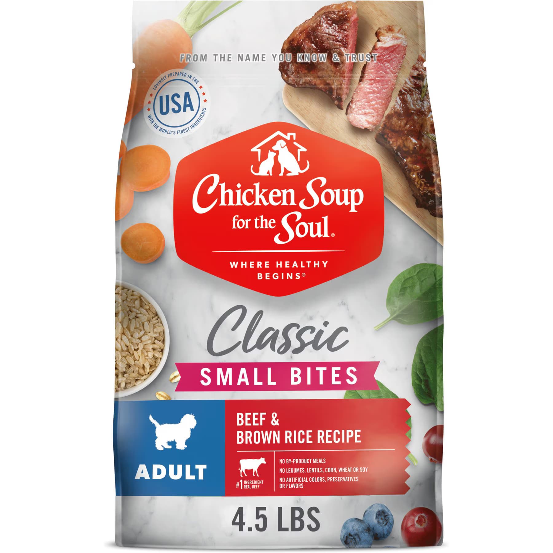 Chicken Soup for the Soul Chicken Soup for the Soul Small Bites Beef & Brown Rice Recipe Adult Dry Dog Food