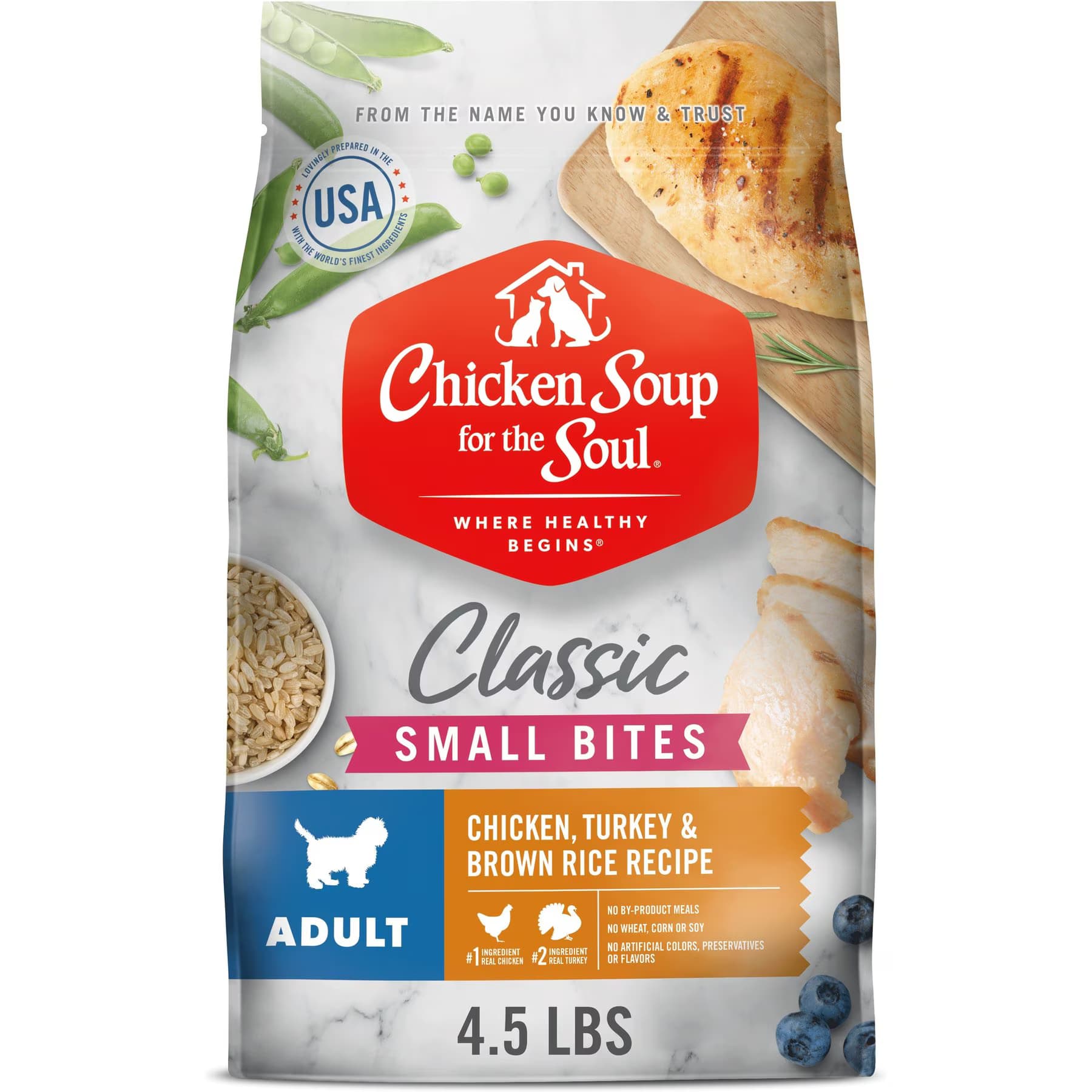Chicken Soup for the Soul Chicken Soup for the Soul Small Bites Adult Chicken, Turkey & Brown Rice Recipe Dog Food
