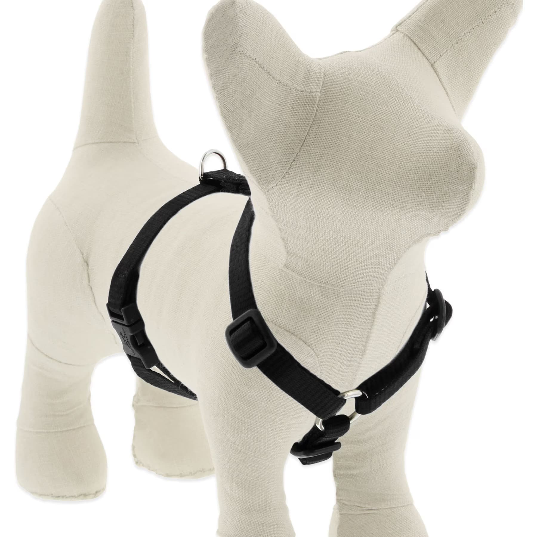 LupinePet Basic Solid Adjustable Dog Harness, Black, X-Small: 9 to 14-in chest, 1/2-in wide — view 2