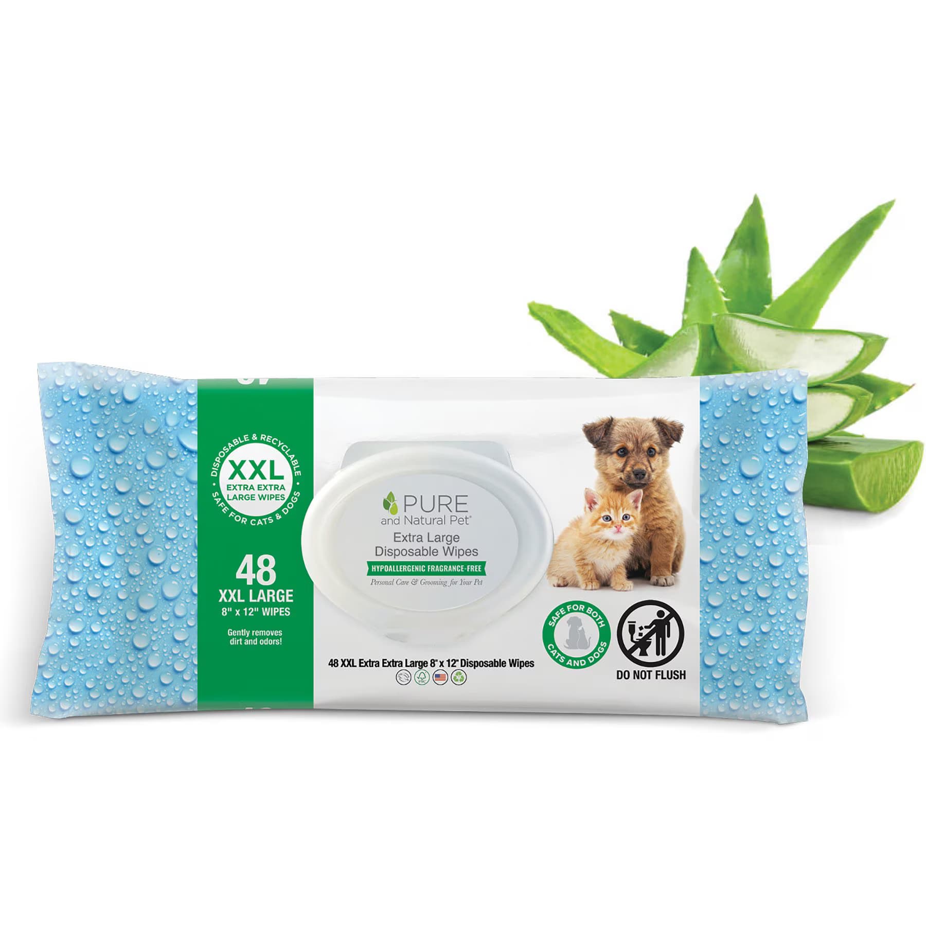 Pure and Natural Pet Pure and Natural Pet Extra Large Disposable Dog Wipes, Unscented
