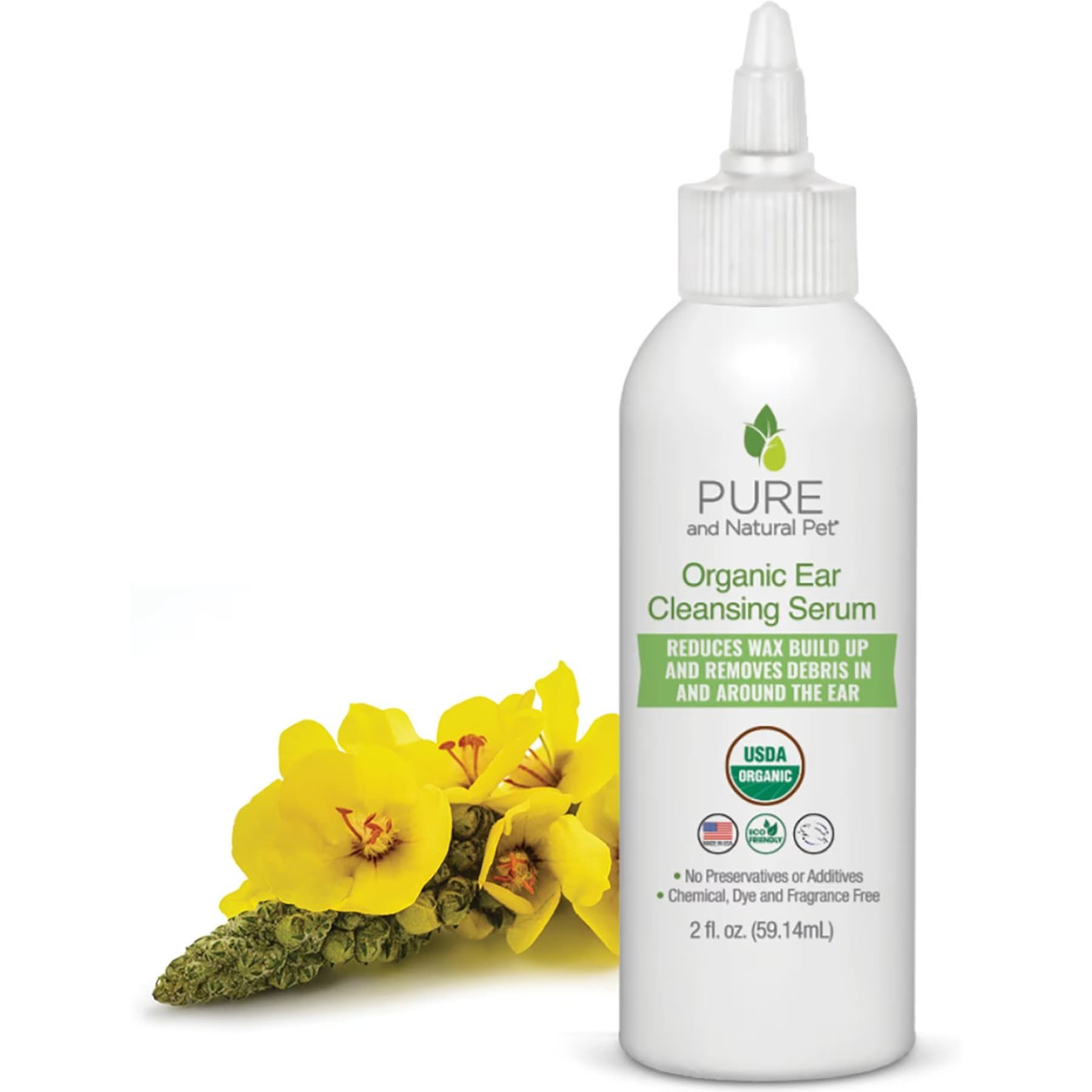 Pure and Natural Pet Pure and Natural Pet USDA Certified Organic Dog Ear Cleansing Serum, 2-fl oz bottle