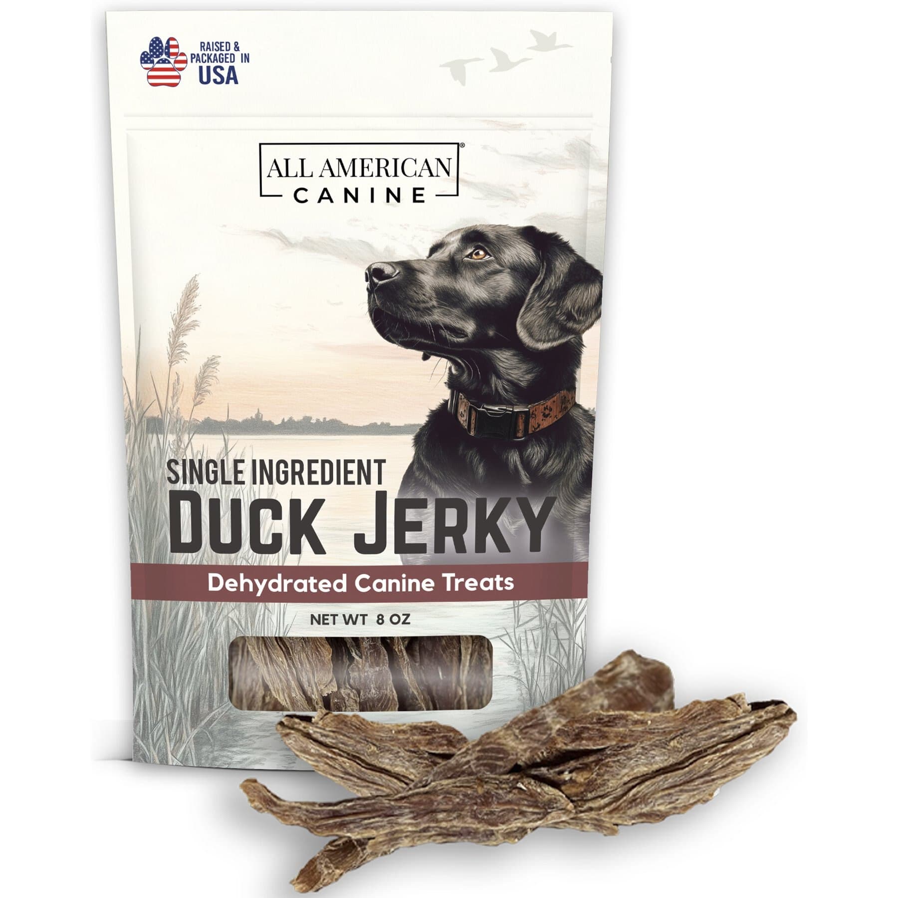 All American Canine All American Canine Dehydrated Duck Jerky Dog Treats, 8-oz