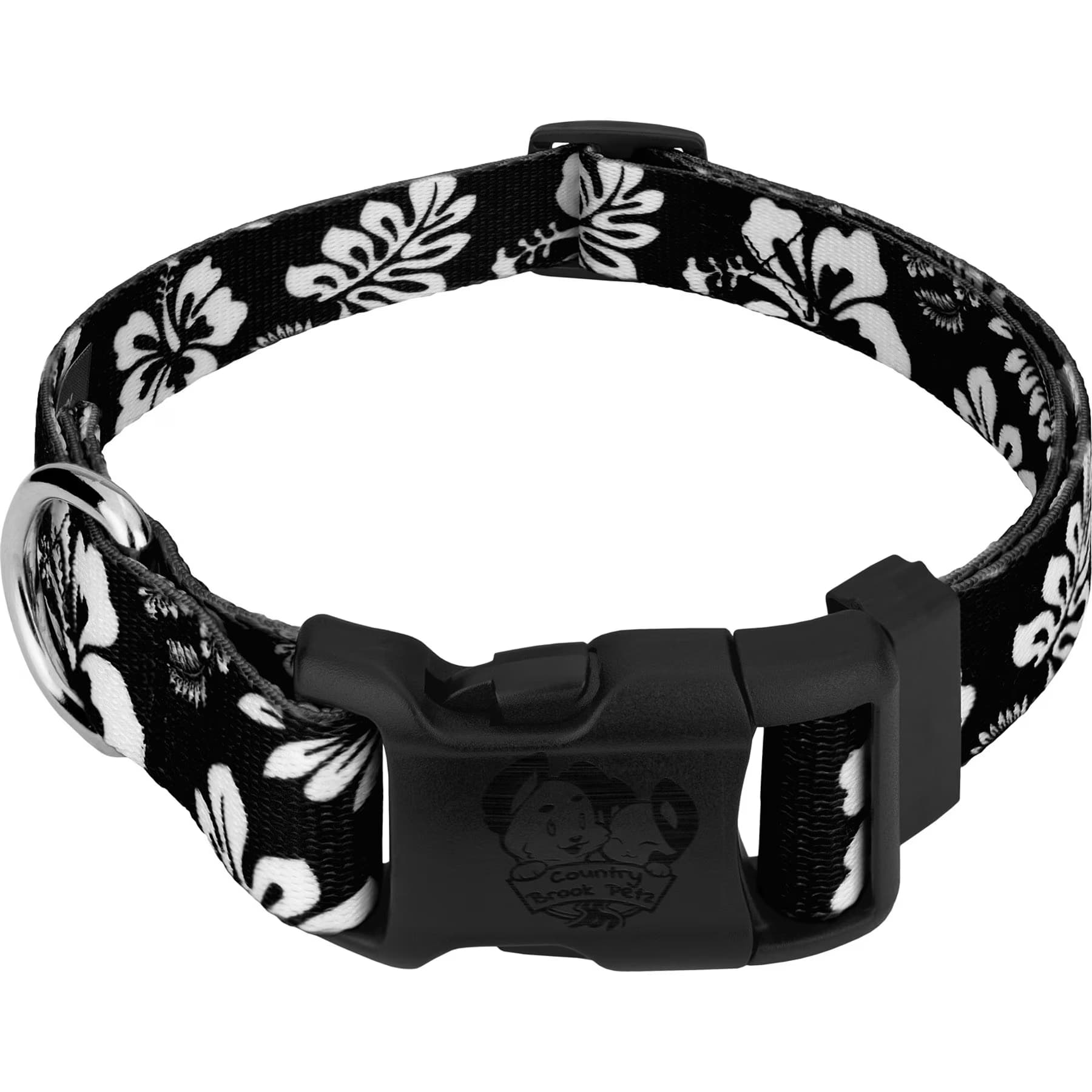 Country Brook Design Country Brook Design Deluxe Hawaiian Dog Collar, Black, XXX-Small
