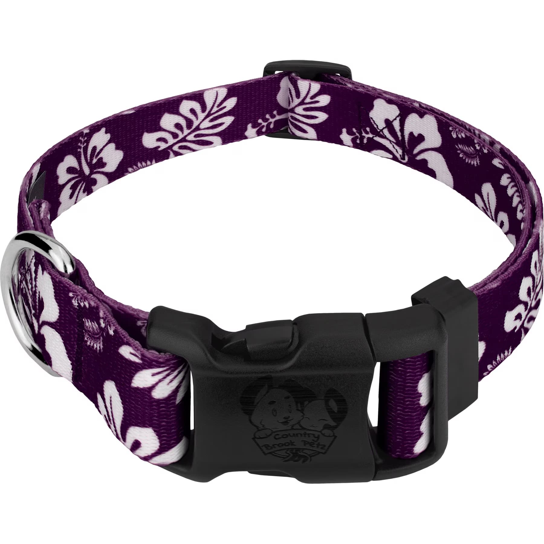 Country Brook Design Country Brook Design Deluxe Hawaiian Dog Collar, Purple, XXX-Small