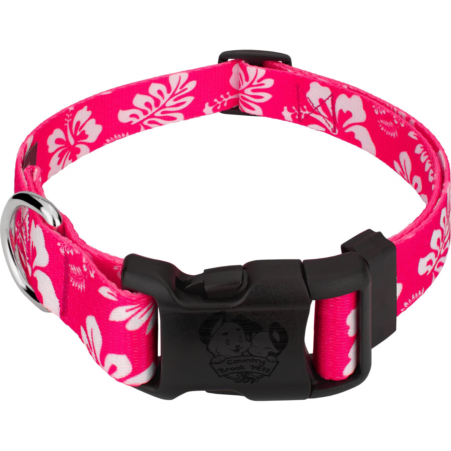 Country Brook Design Country Brook Design Deluxe Hawaiian Dog Collar, Pink, XXX-Small