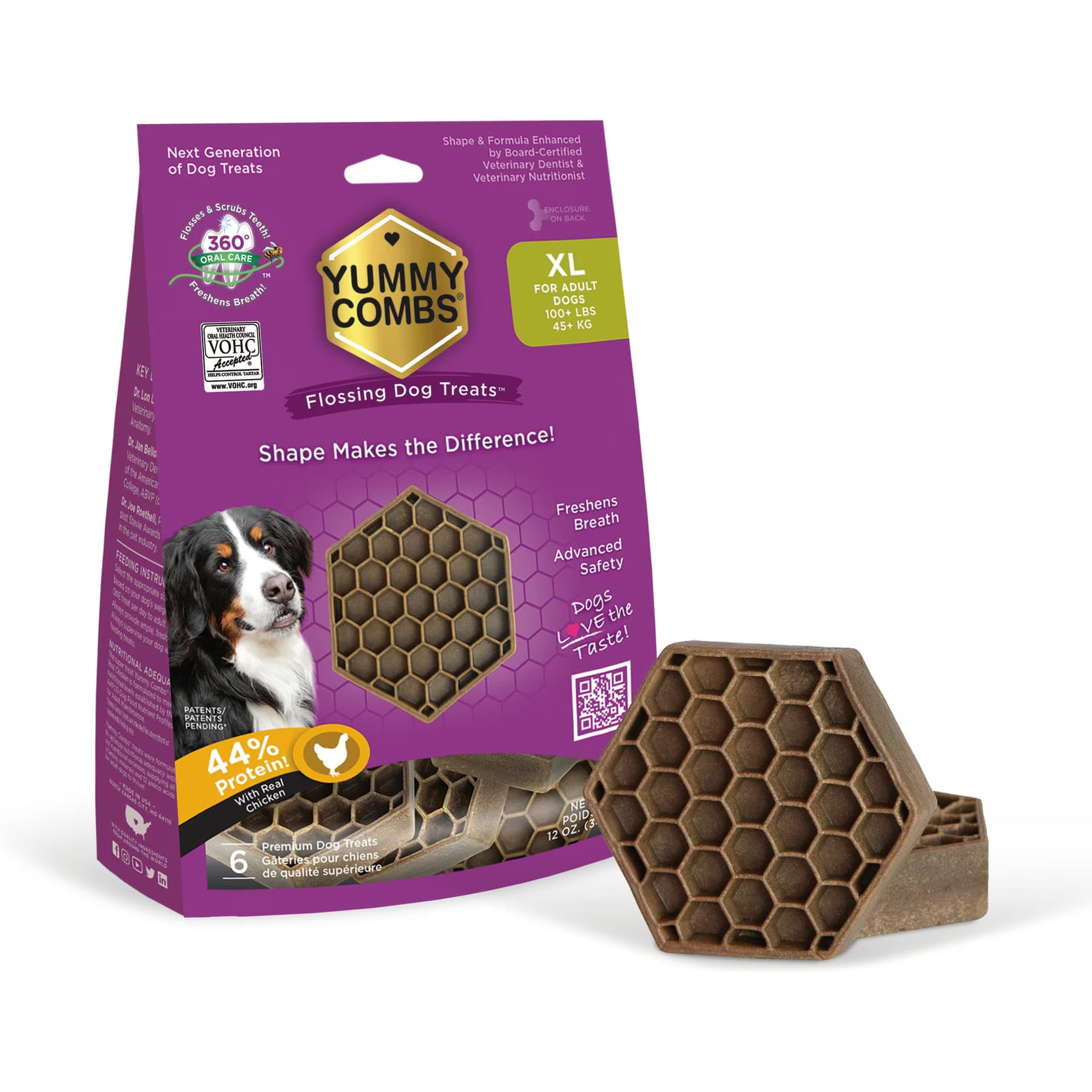 Yummy Combs Ingenious Oral Care Flossing X-Small Breed Grain-Free Adult Dog Treats — view 6