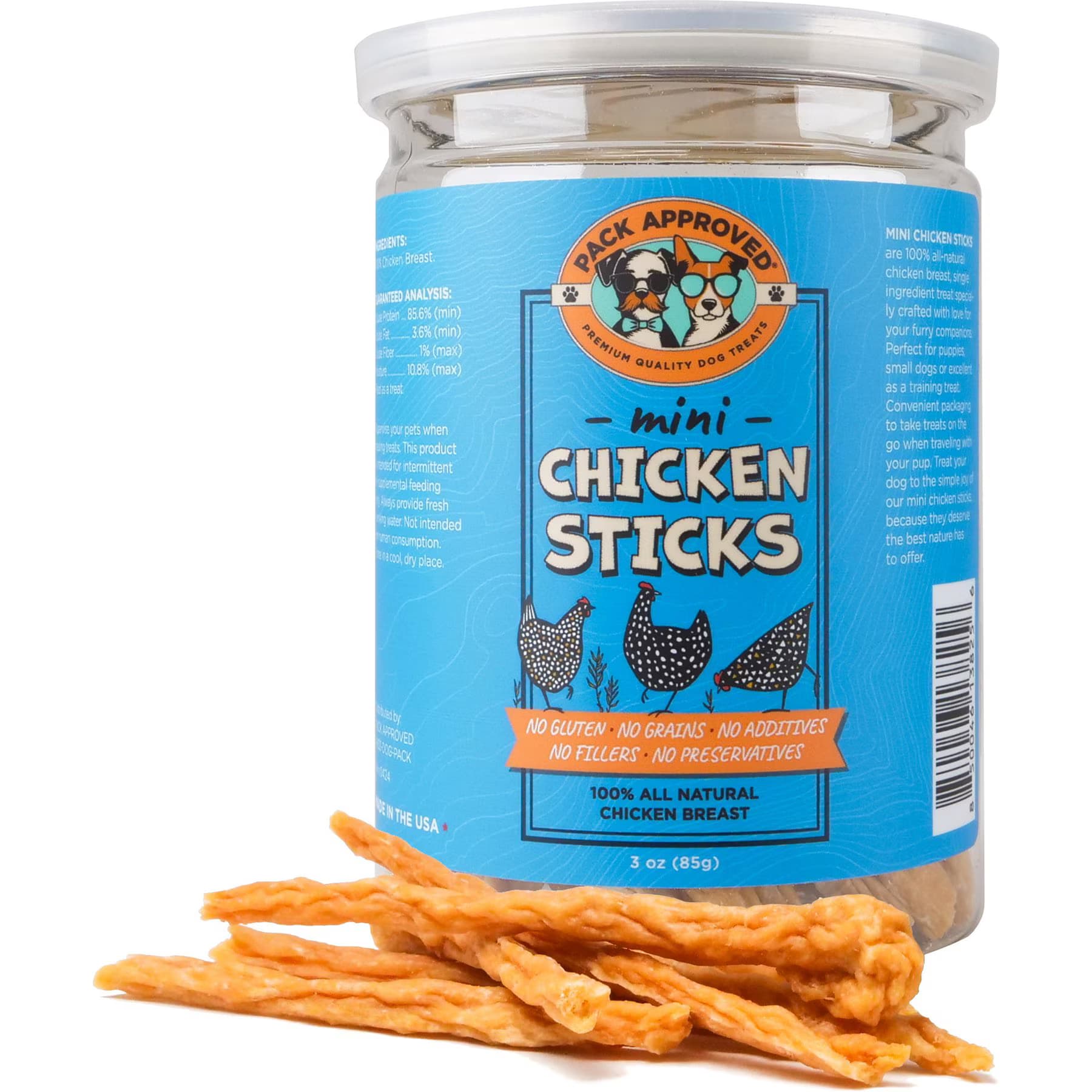 Pack Approved Pack Approved Mini Chicken Sticks Dehydrated Dog Treats, 3-oz