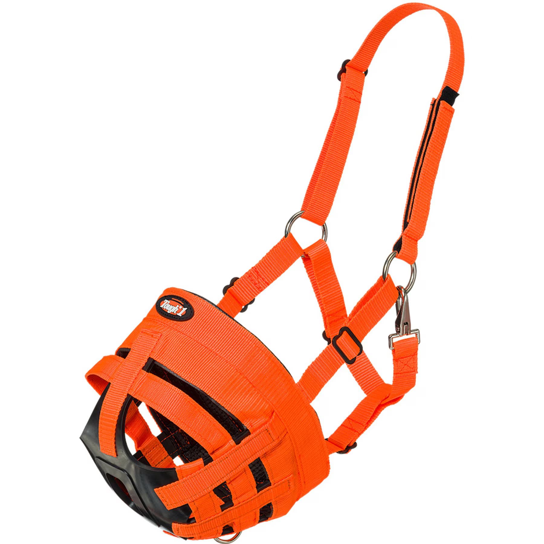 Tough1 Easy Breathe Horse Grazing Muzzle, Orange, Small Horse — view 4